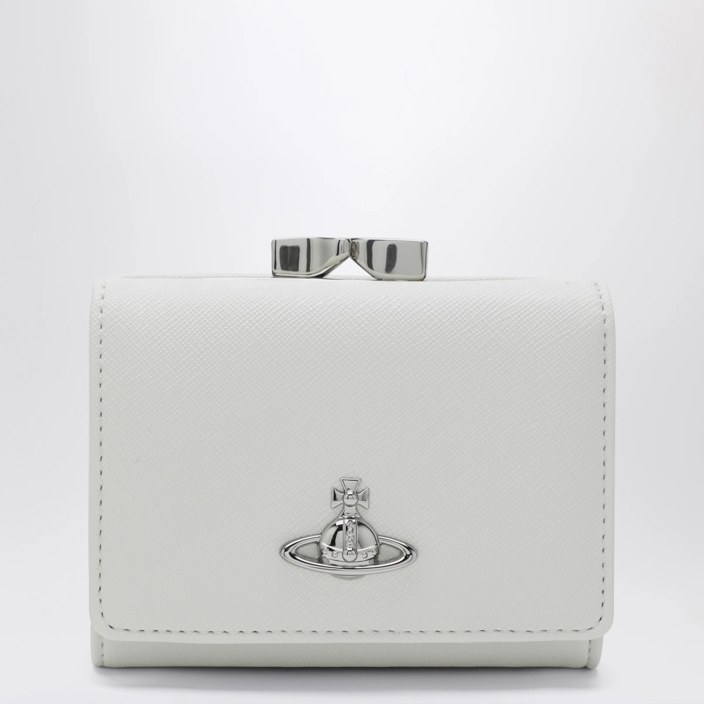 Vivienne Westwood Orb trifold wallet in white leather