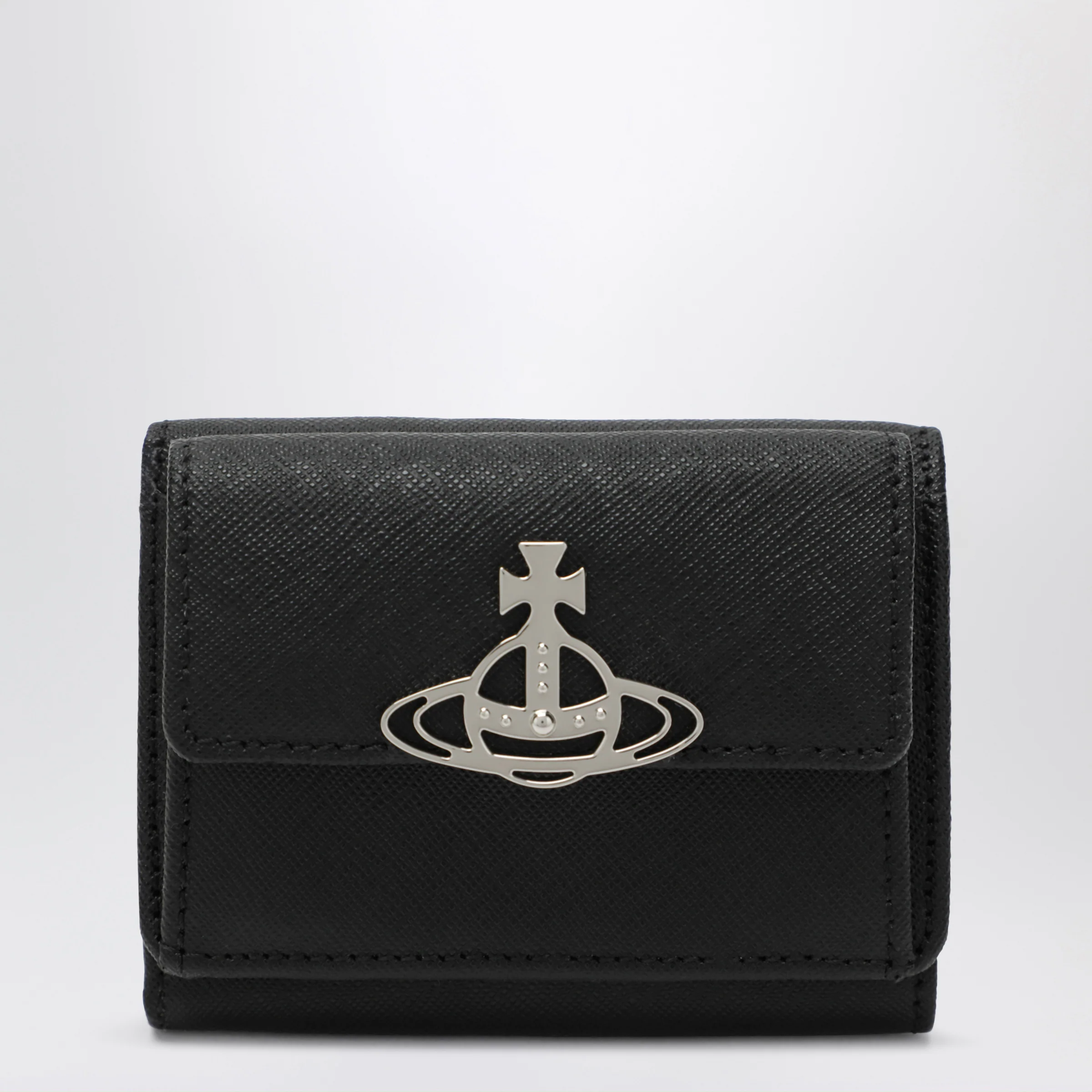 Vivienne Westwood Black leather wallet with Orb logo