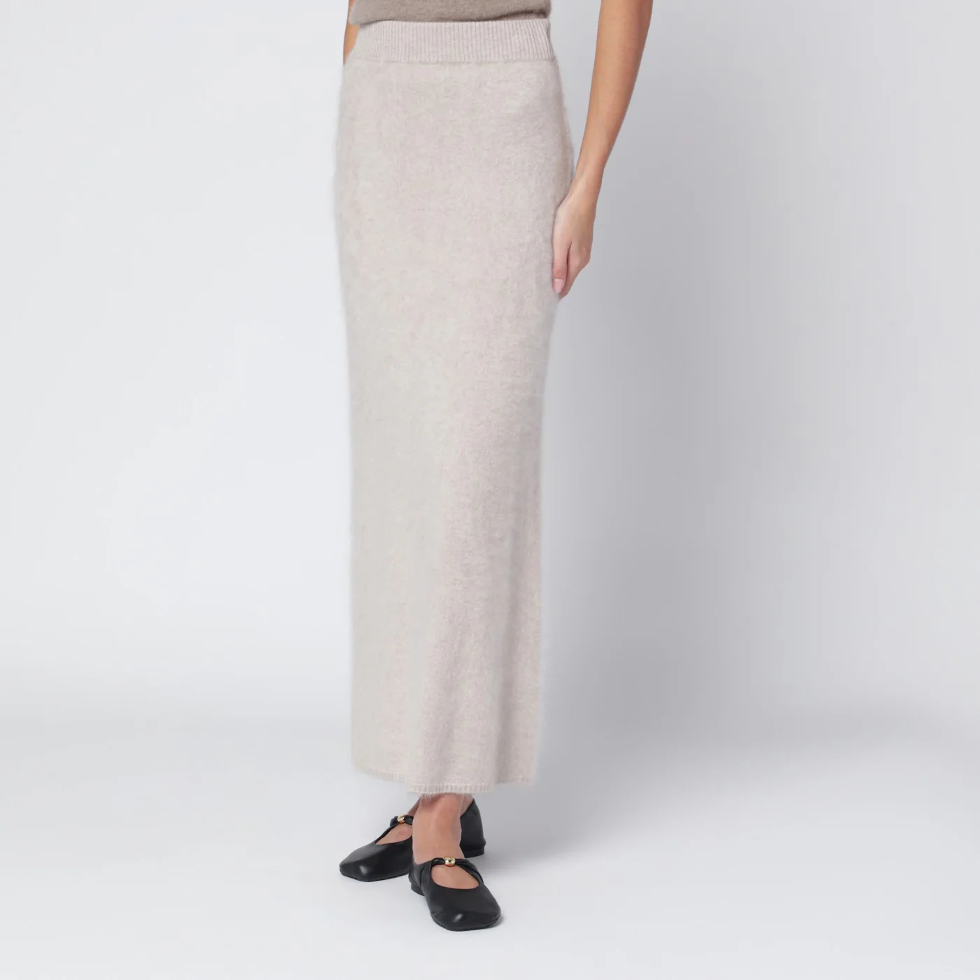 ALMADA LABEL Umi skirt in taupe cashmere