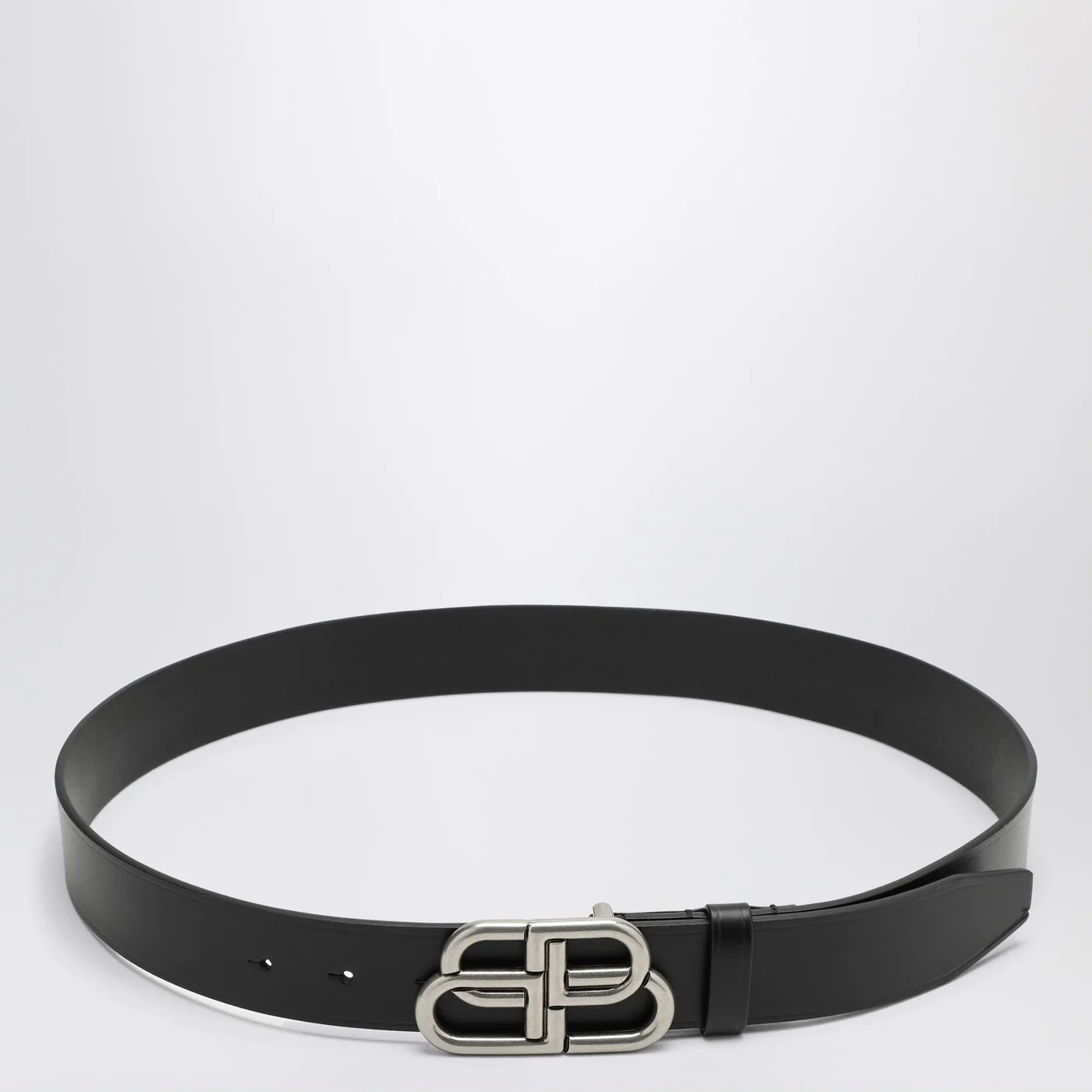 Balenciaga Black BB leather belt
