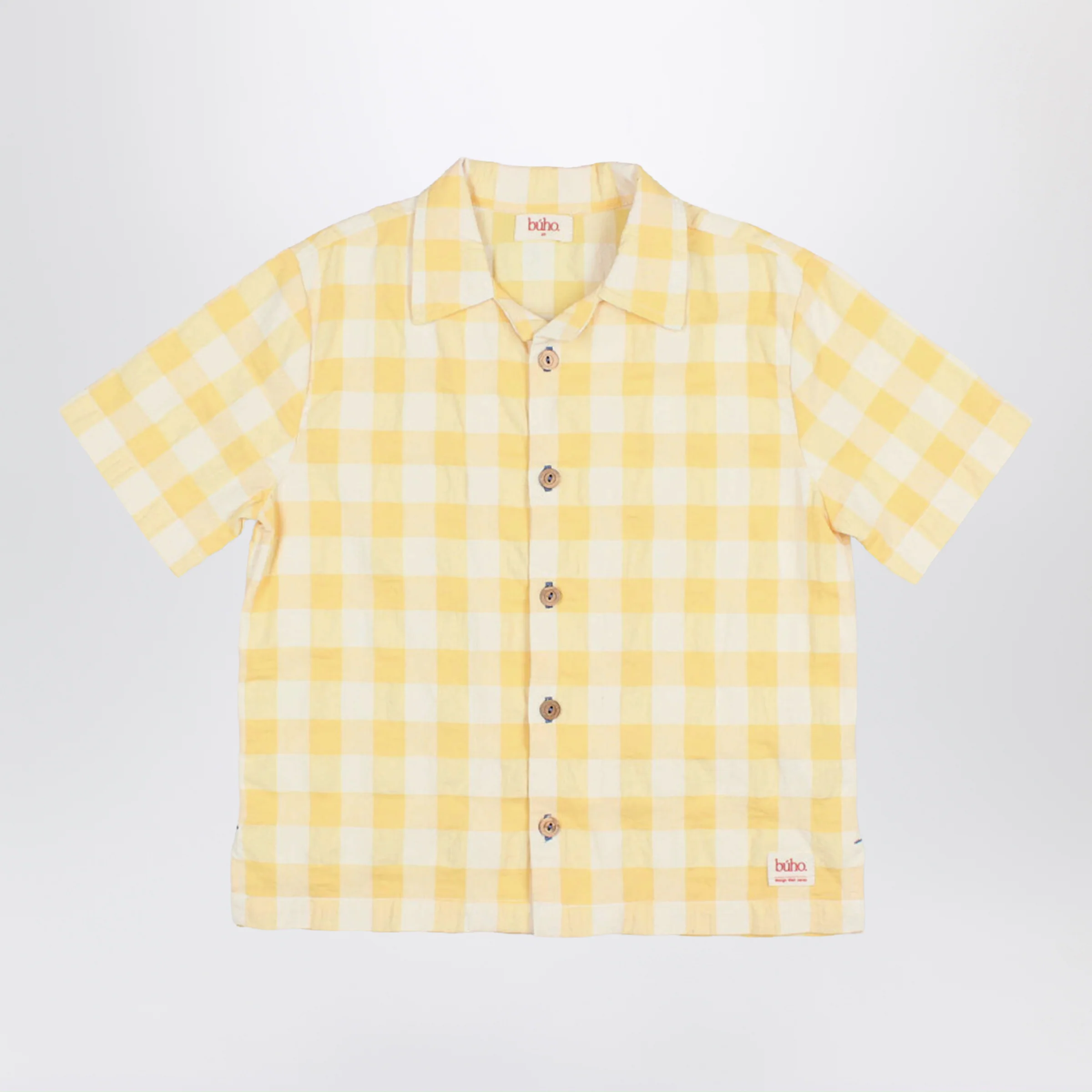Búho Cotton blend shirt with check pattern