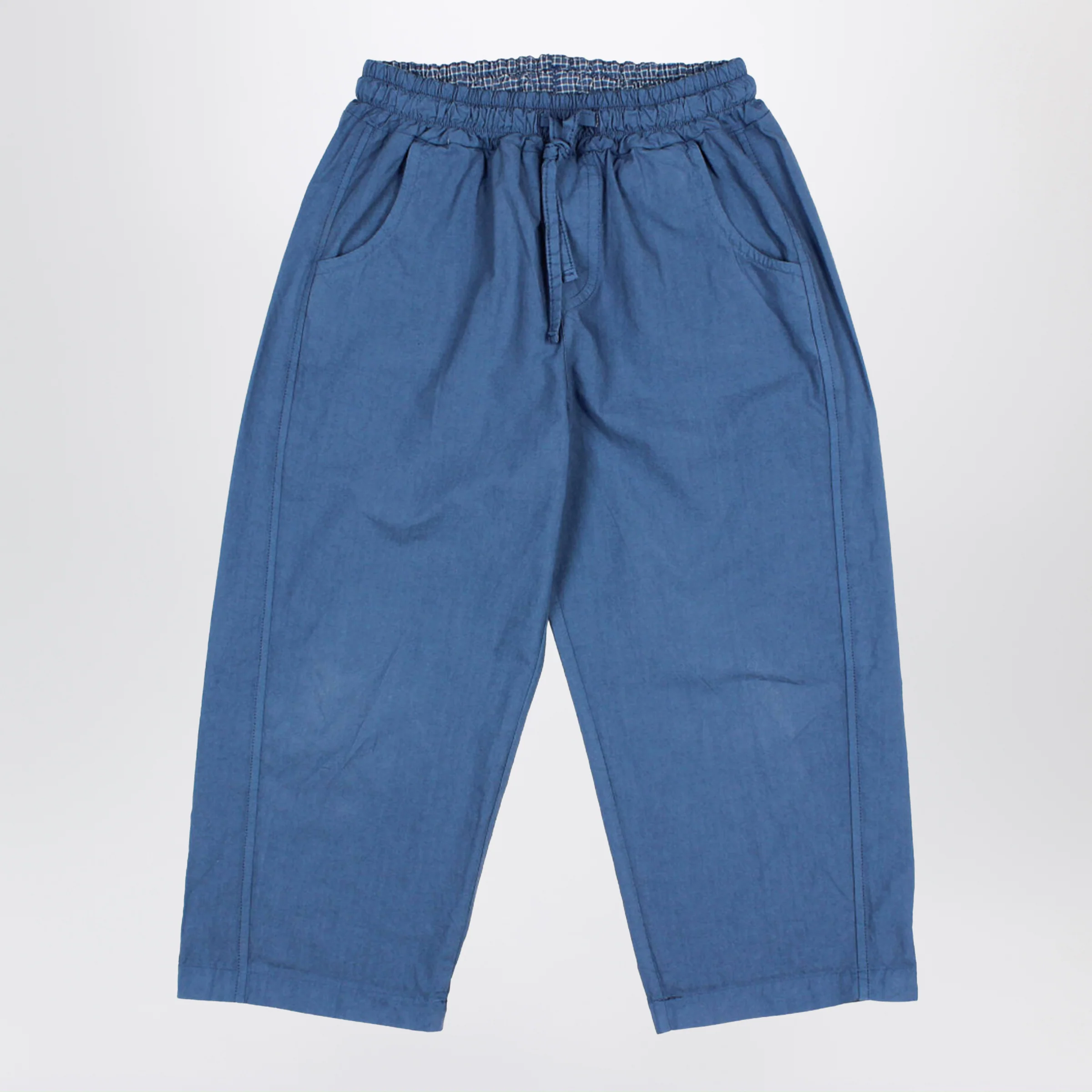Búho Navy blue cotton poplin trousers