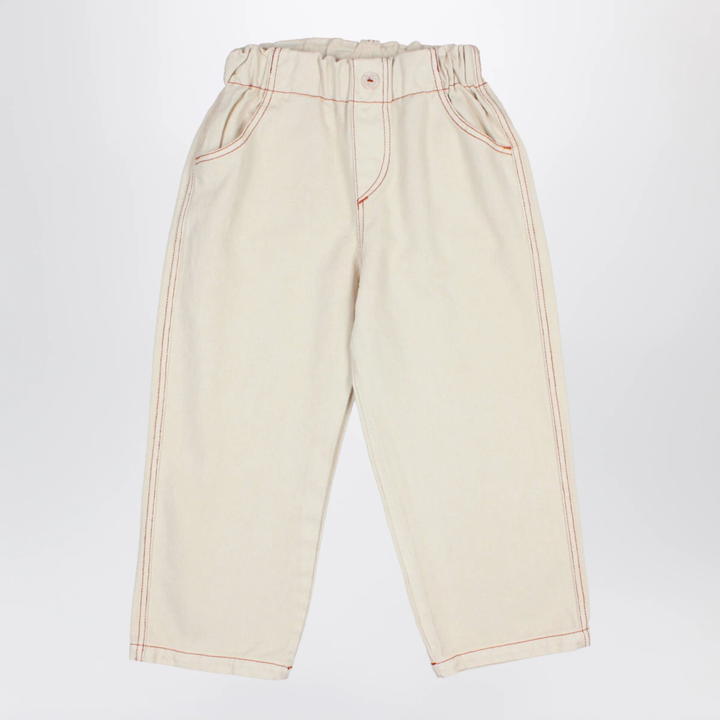Búho Sand-colored cotton blend trousers