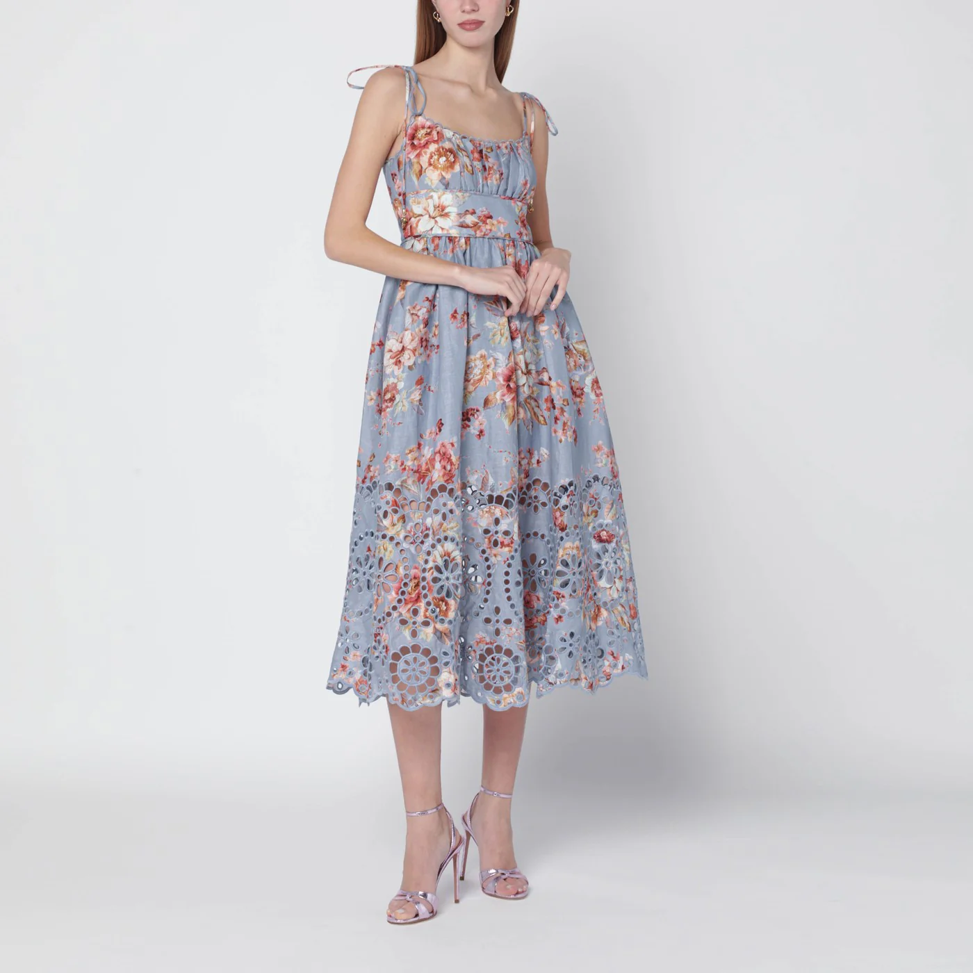 ZIMMERMANN Floral-print linen midi dress