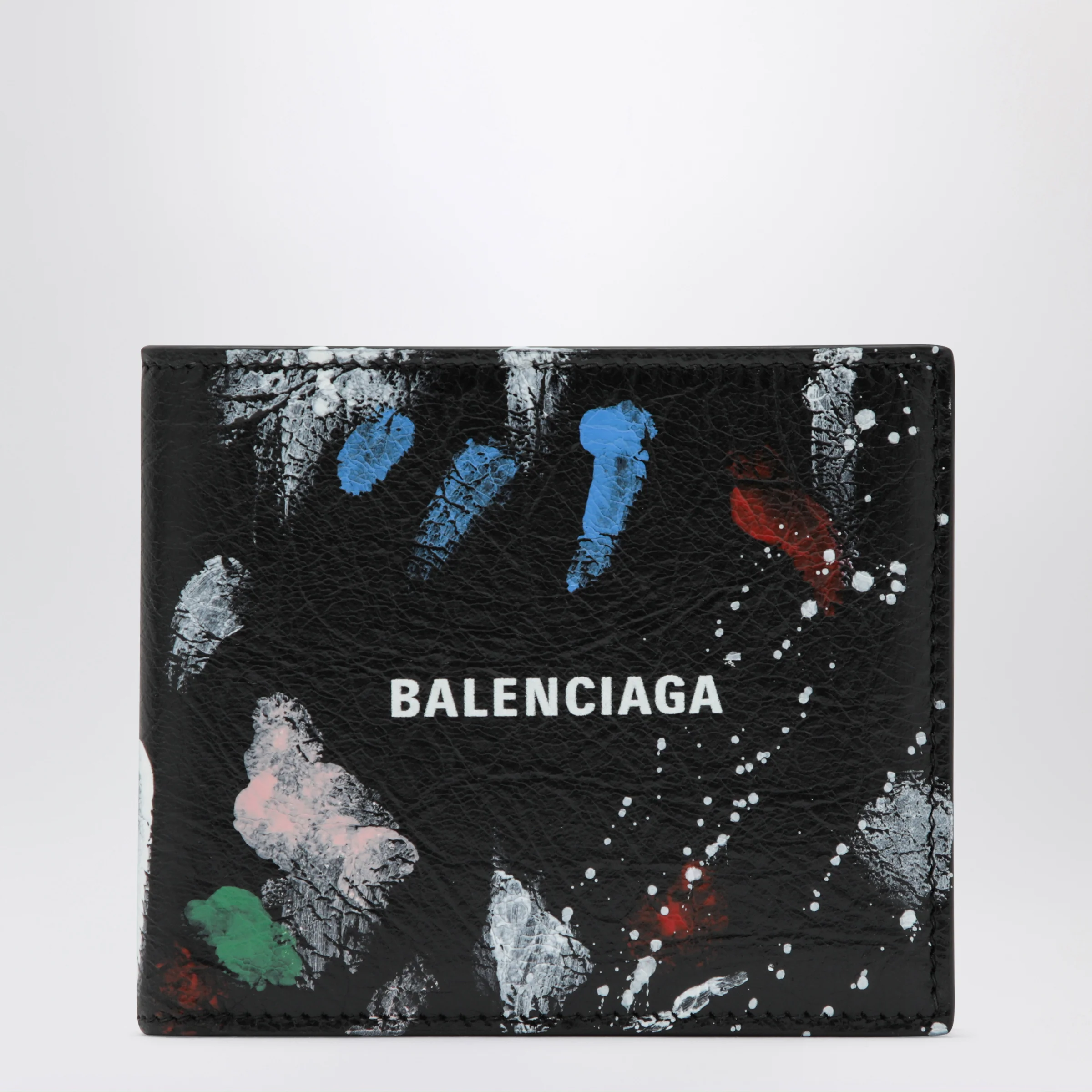 Balenciaga Cash leather wallet with painter’s print