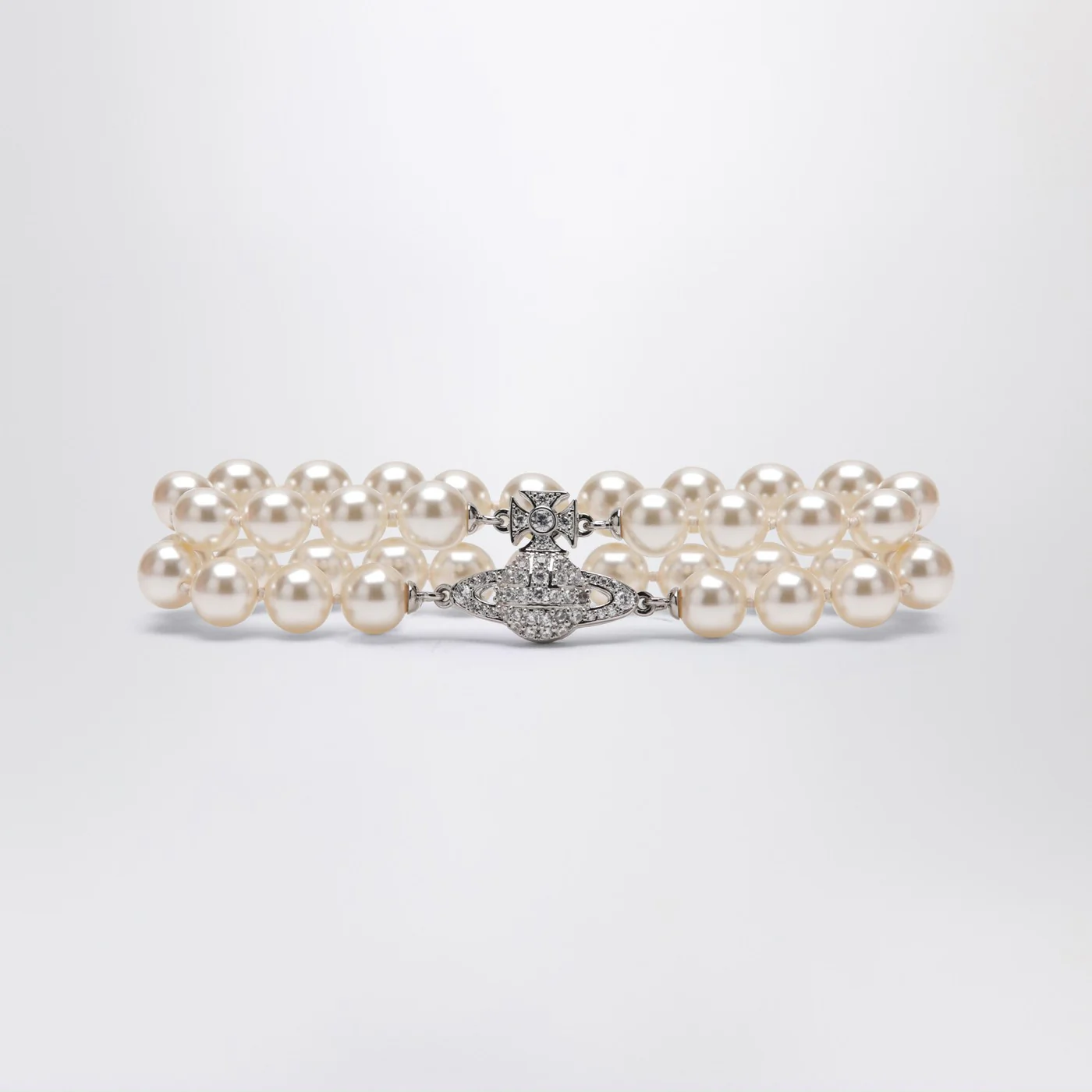 Vivienne Westwood Double bracelet with pearls and Orb logo