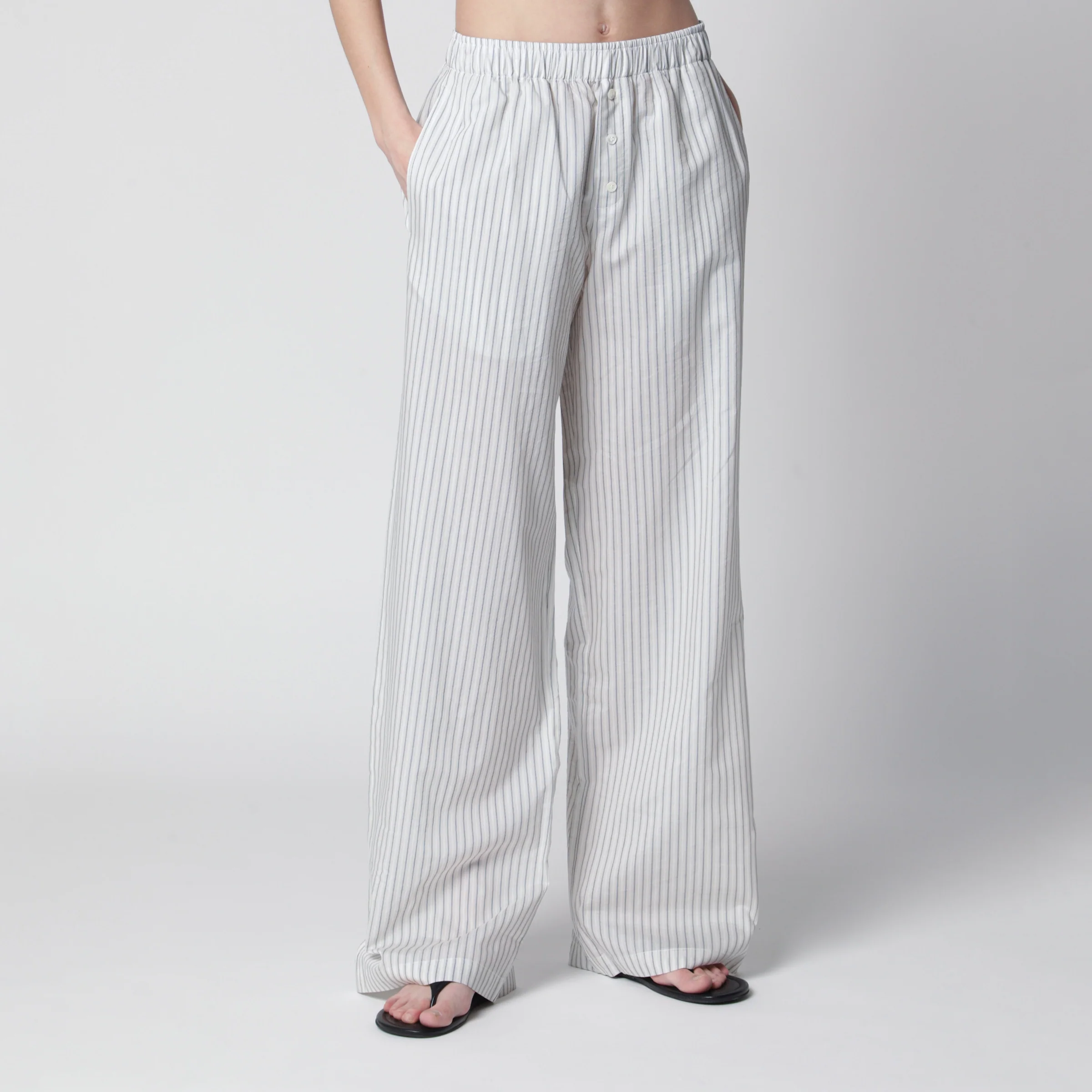 Róhe Silk striped pajama trousers
