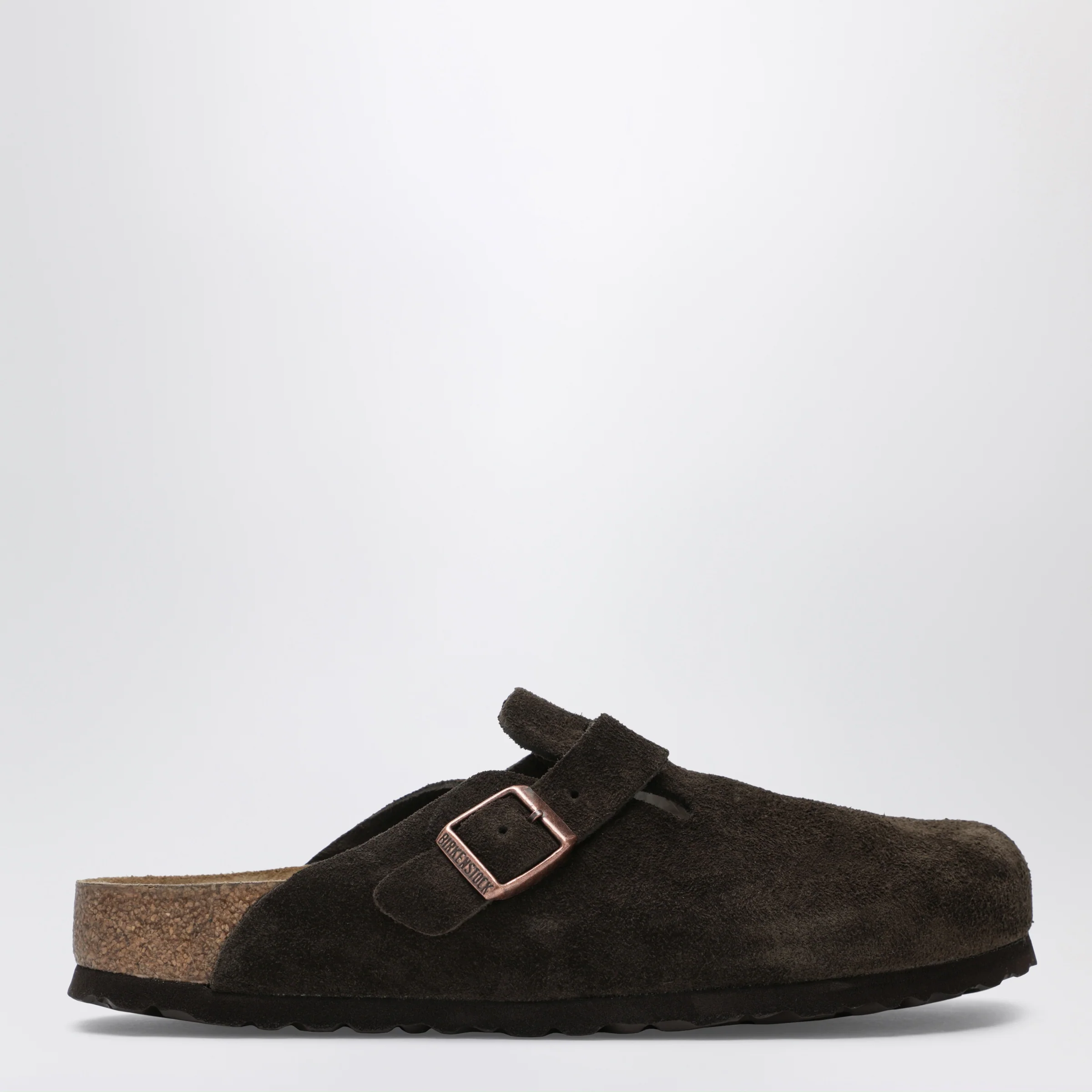 Brown suede Boston clogs by Birkenstock