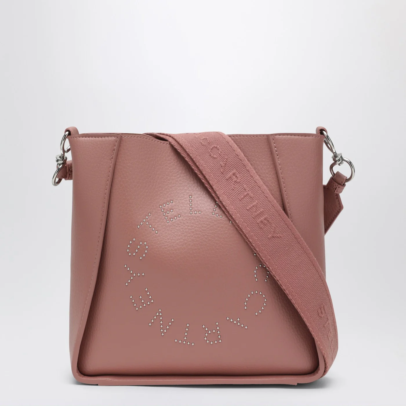 Stella McCartney Square pink crossbody bag with logo