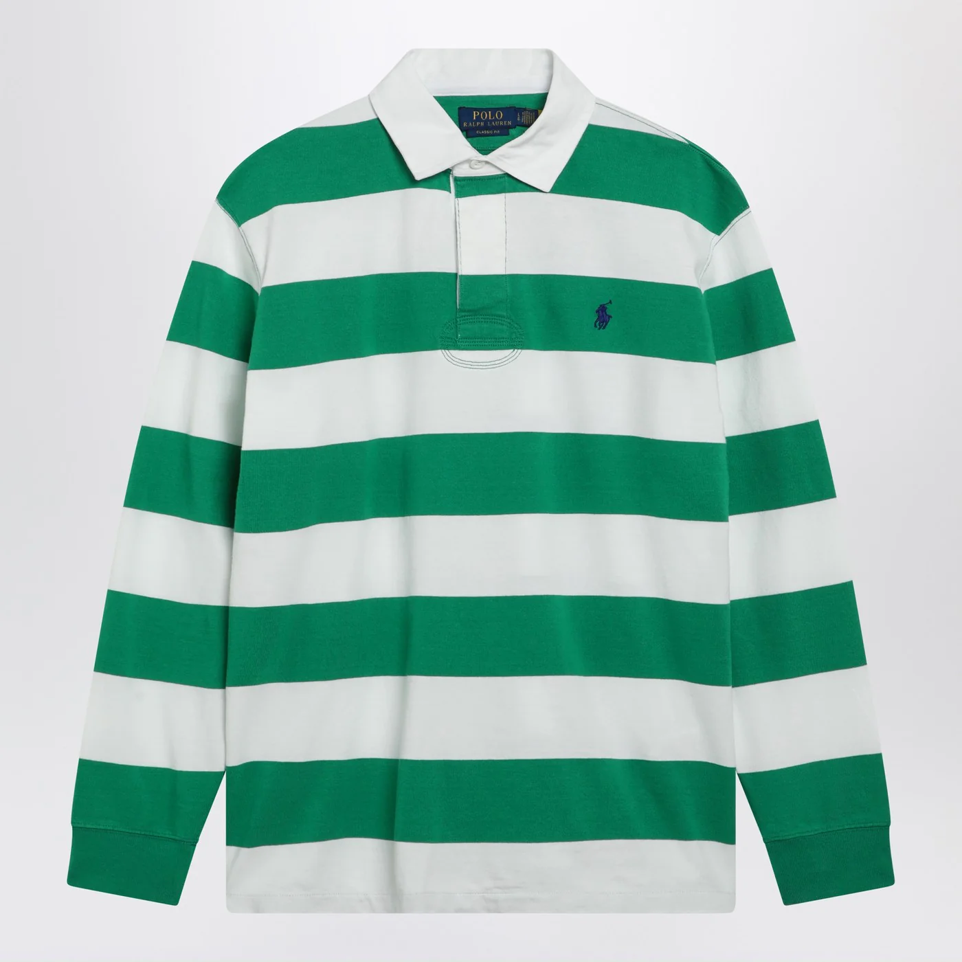 Polo Ralph Lauren White/green striped Classic Fit polo shirt