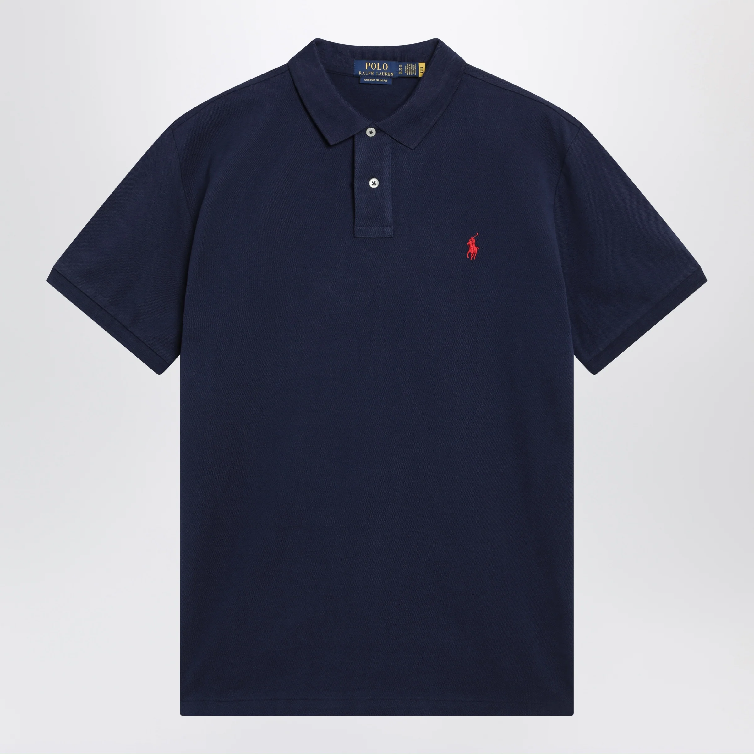 Polo Ralph Lauren Navy cotton Custom Slim-Fit polo shirt