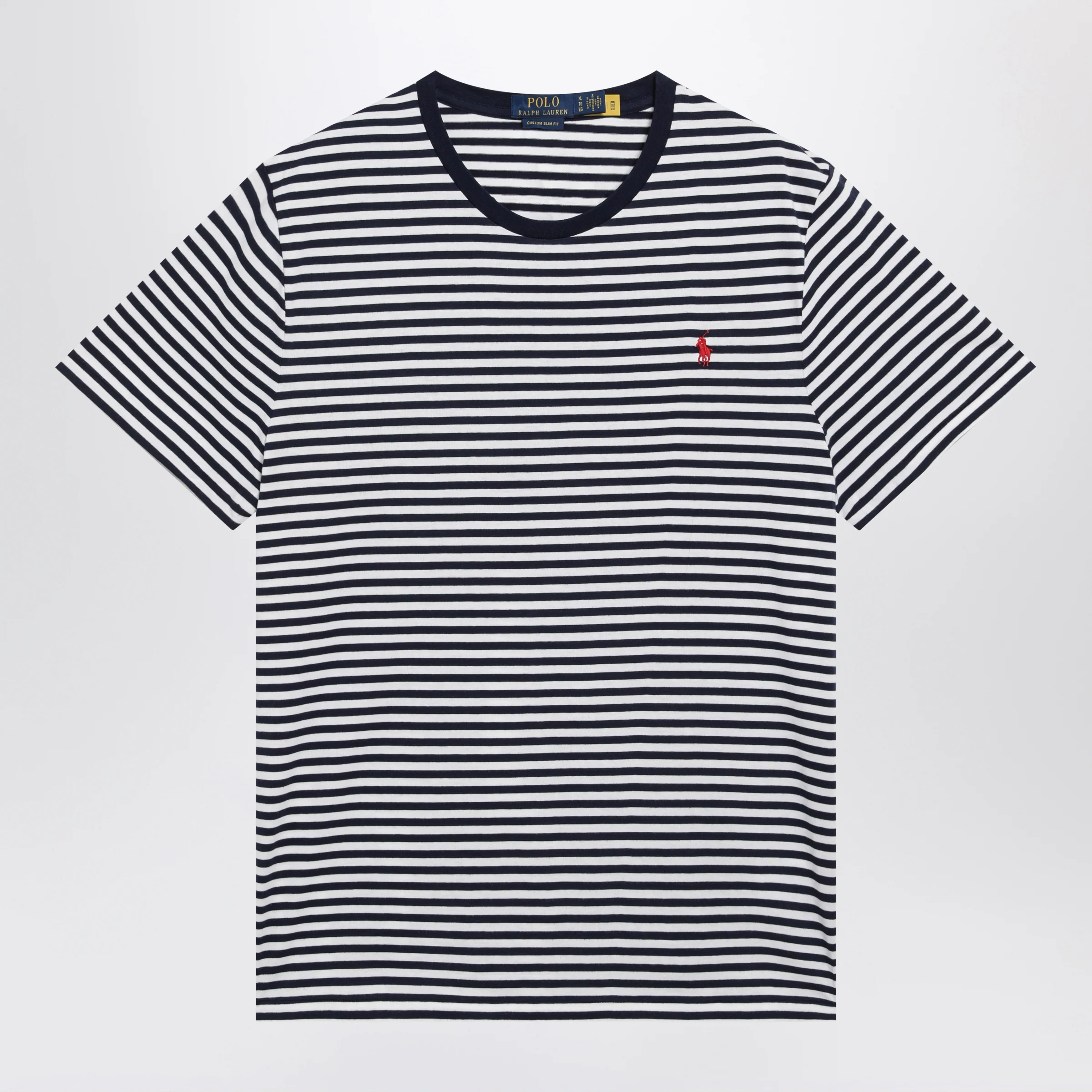 Polo Ralph Lauren White/Navy striped Custom Slim-Fit T-shirt