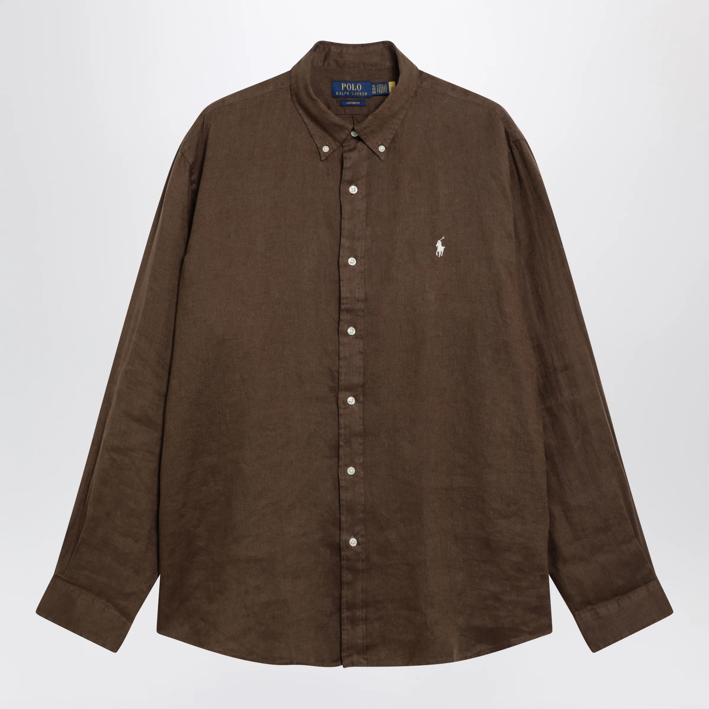 Polo Ralph Lauren Custom-Fit linen shirt in hazelnut color