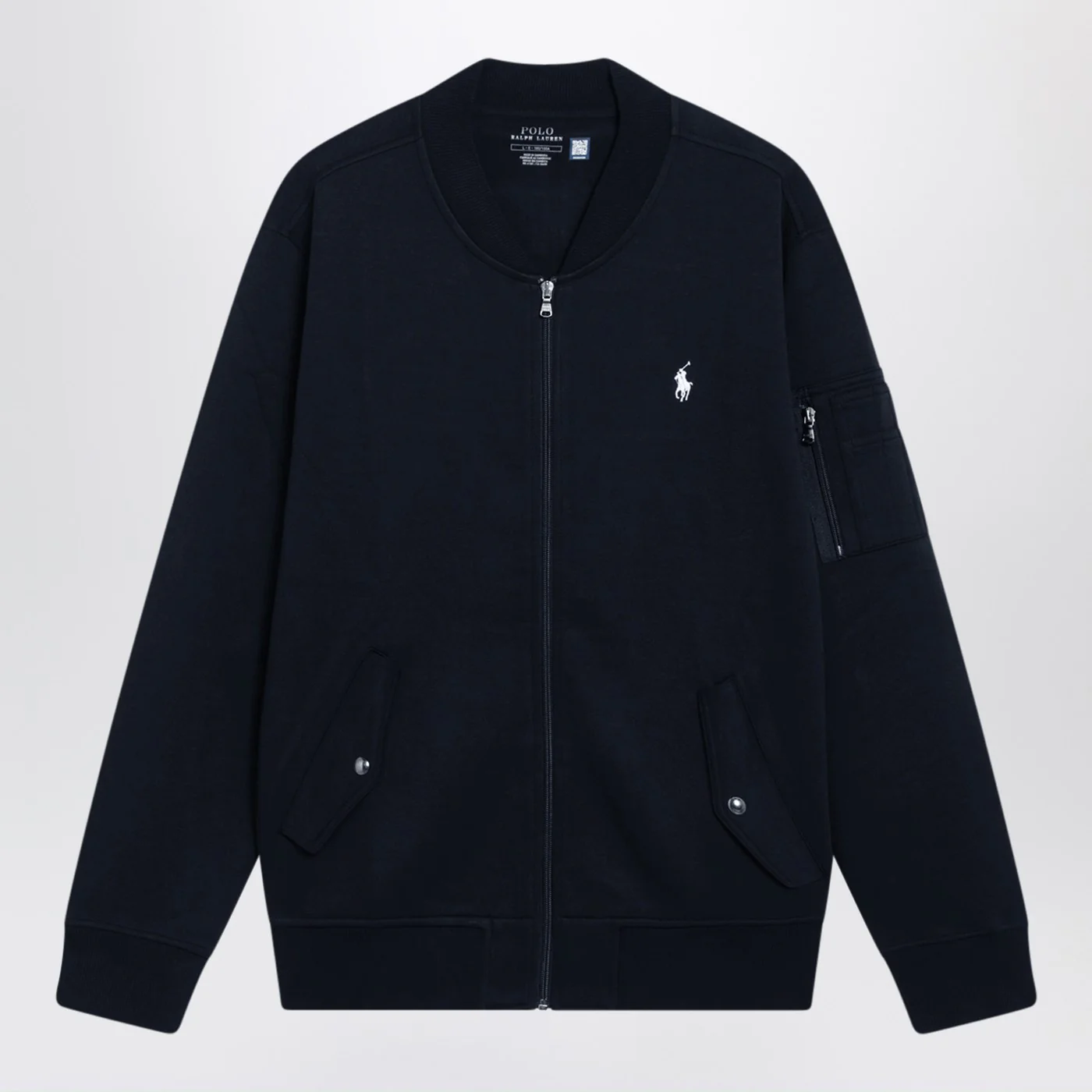 Polo Ralph Lauren Navy blue zip-up cotton-blend sweatshirt