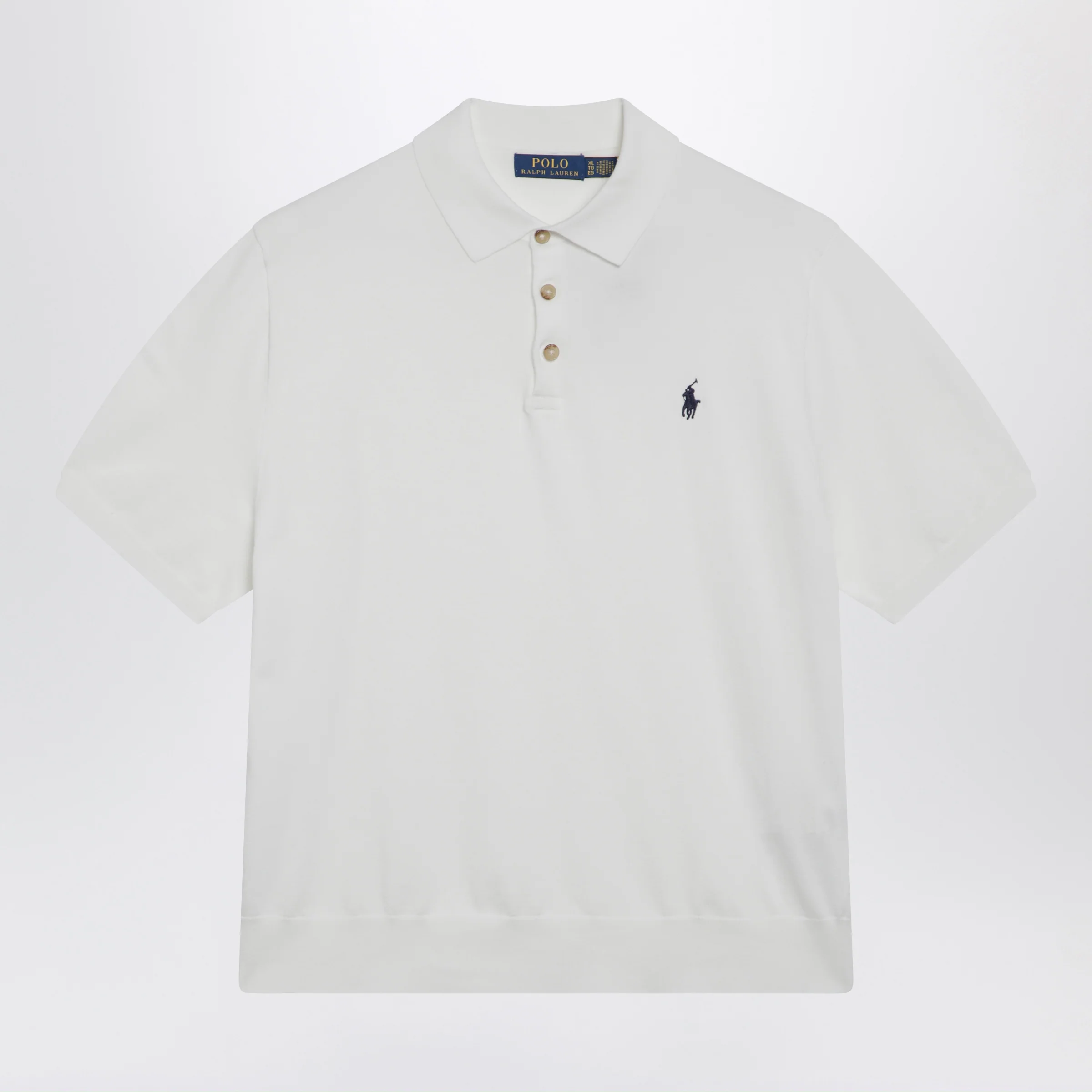 Polo Ralph Lauren White cotton polo-collar sweater