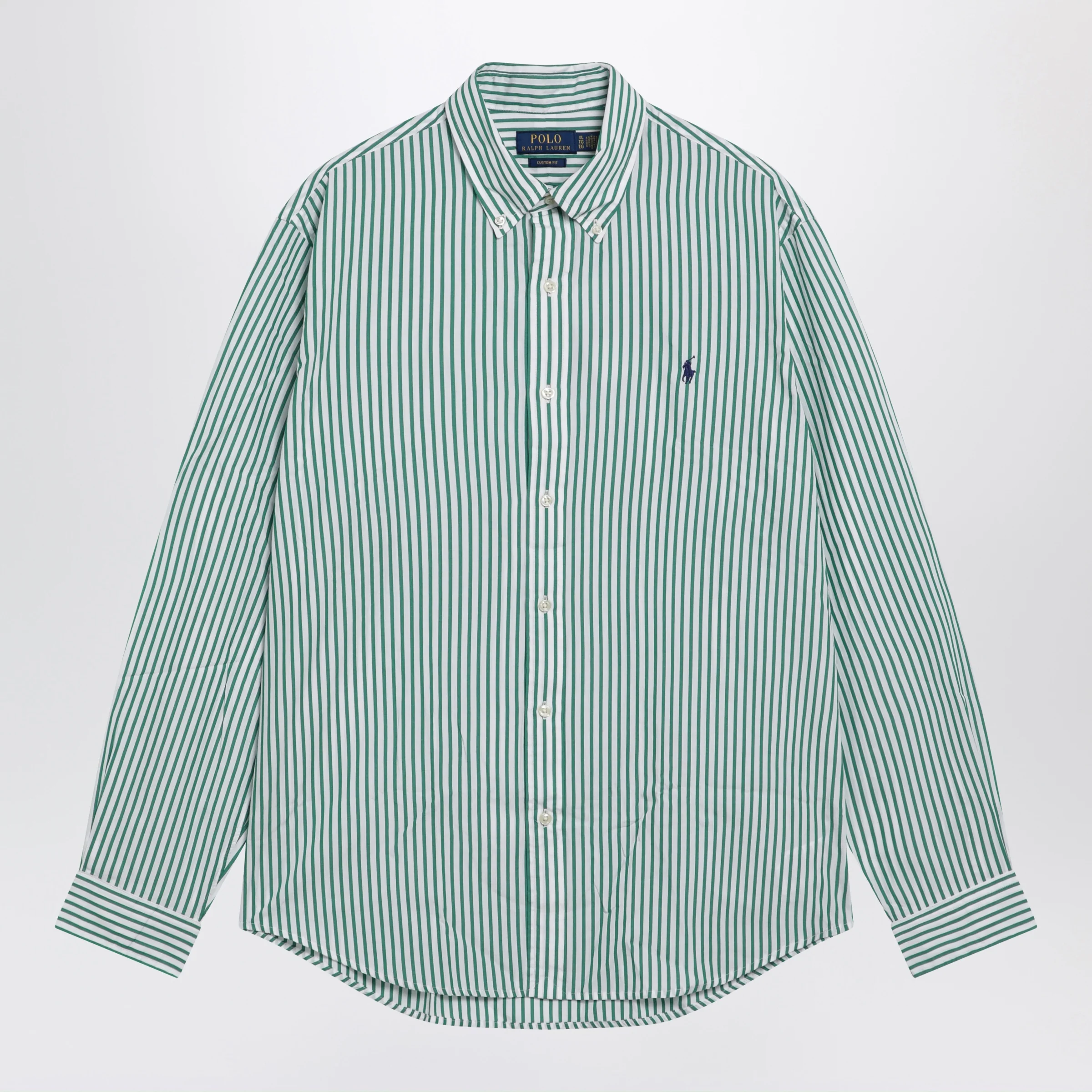 Polo Ralph Lauren White/green striped Custom-Fit shirt