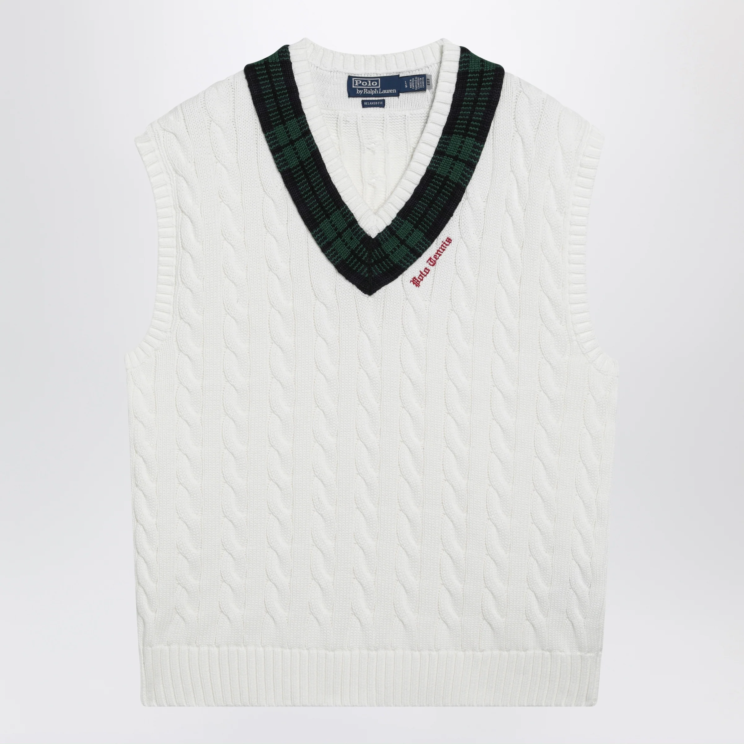 Polo Ralph Lauren Cream cable-knit Relaxed-Fit vest