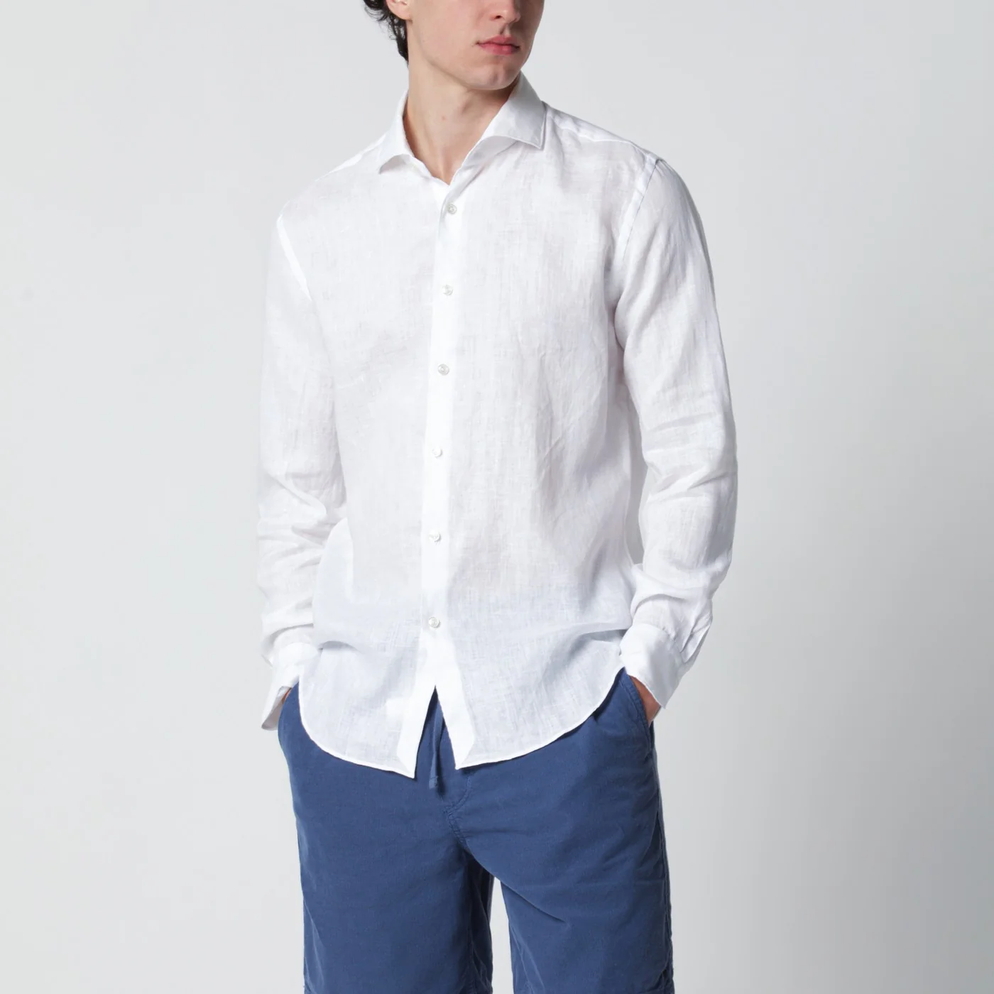 XACUS Tailor Fit linen shirt white