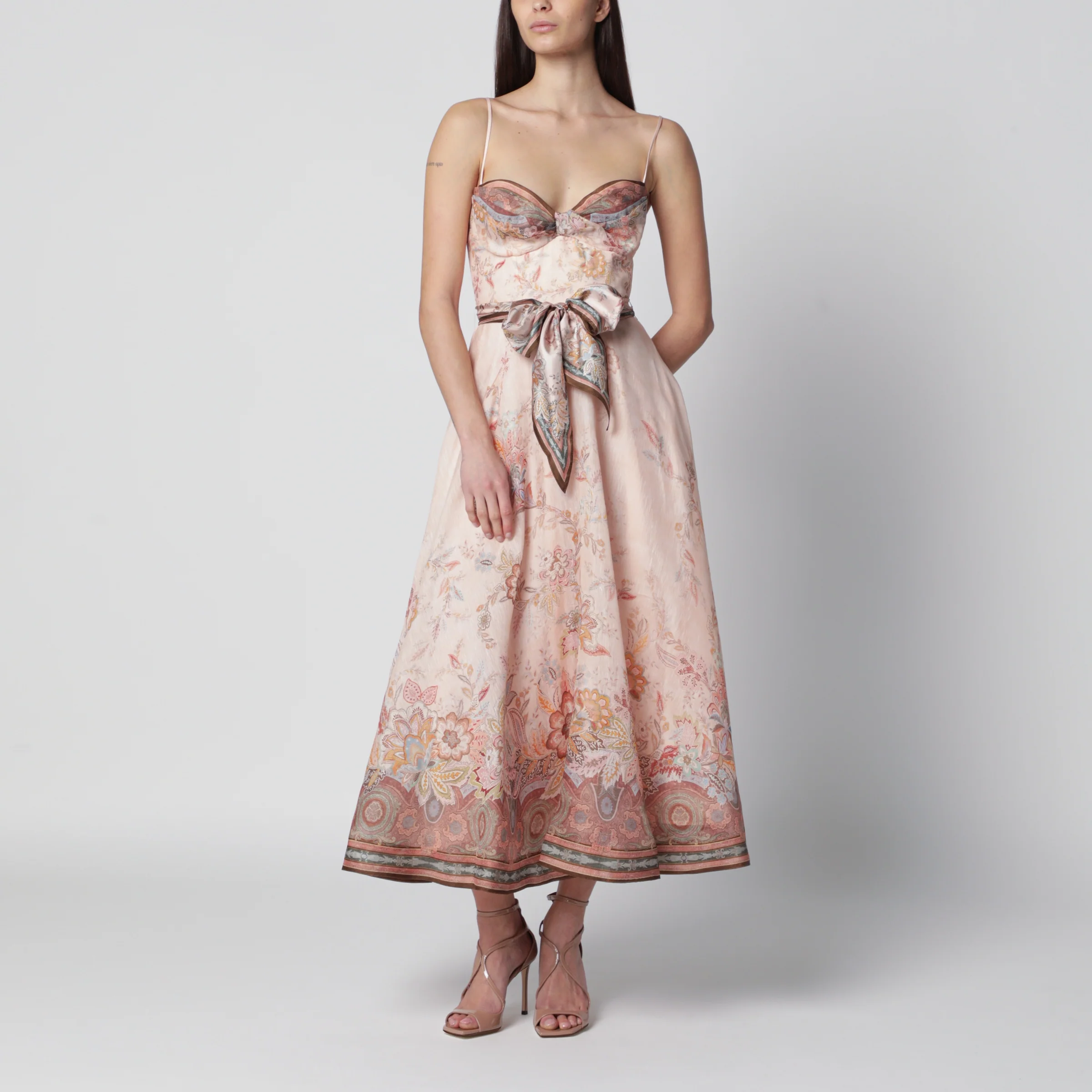 ZIMMERMANN Pink Alchemy midi dress with paisley pattern