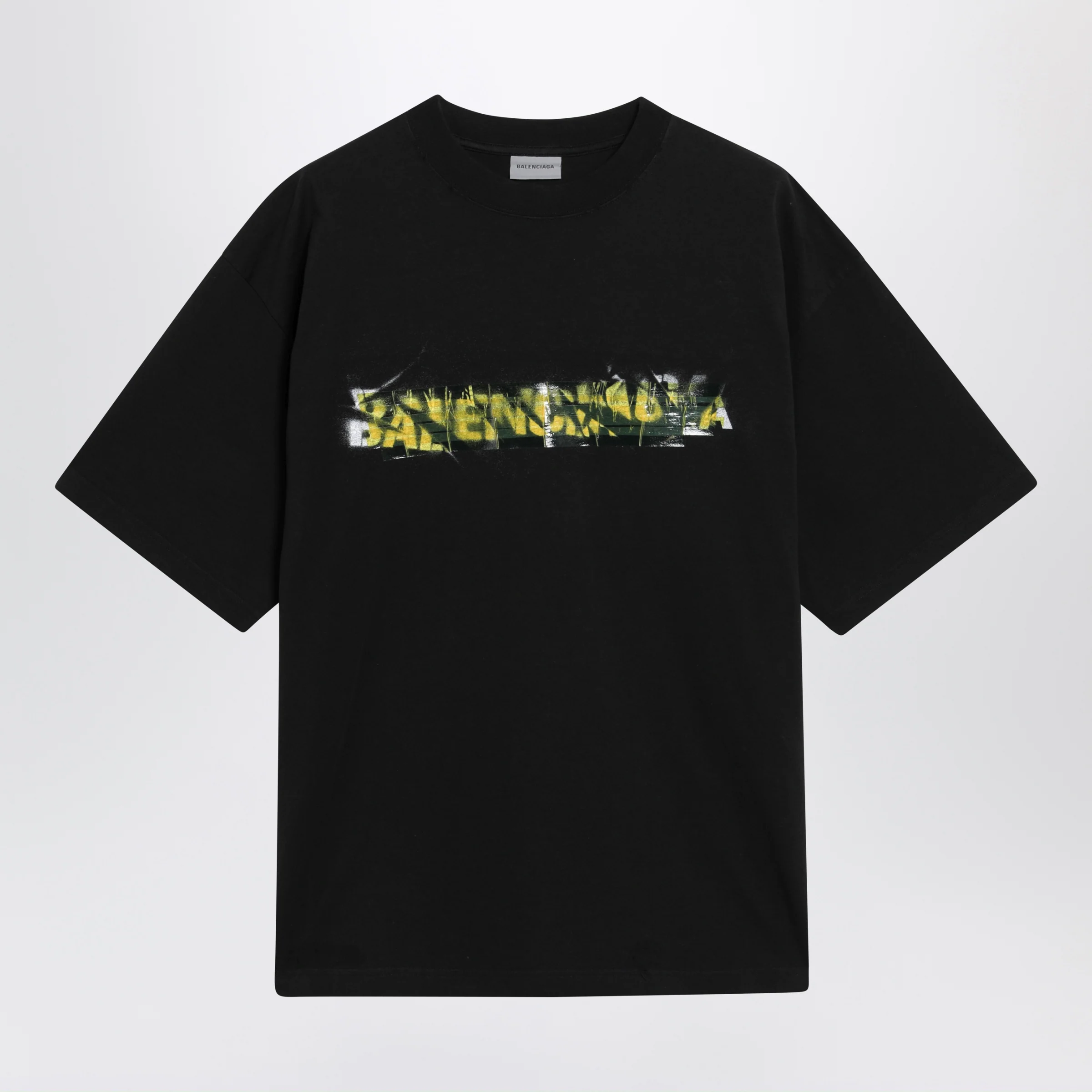 Balenciaga Men's Messy Spray cotton jersey T-shirt in black