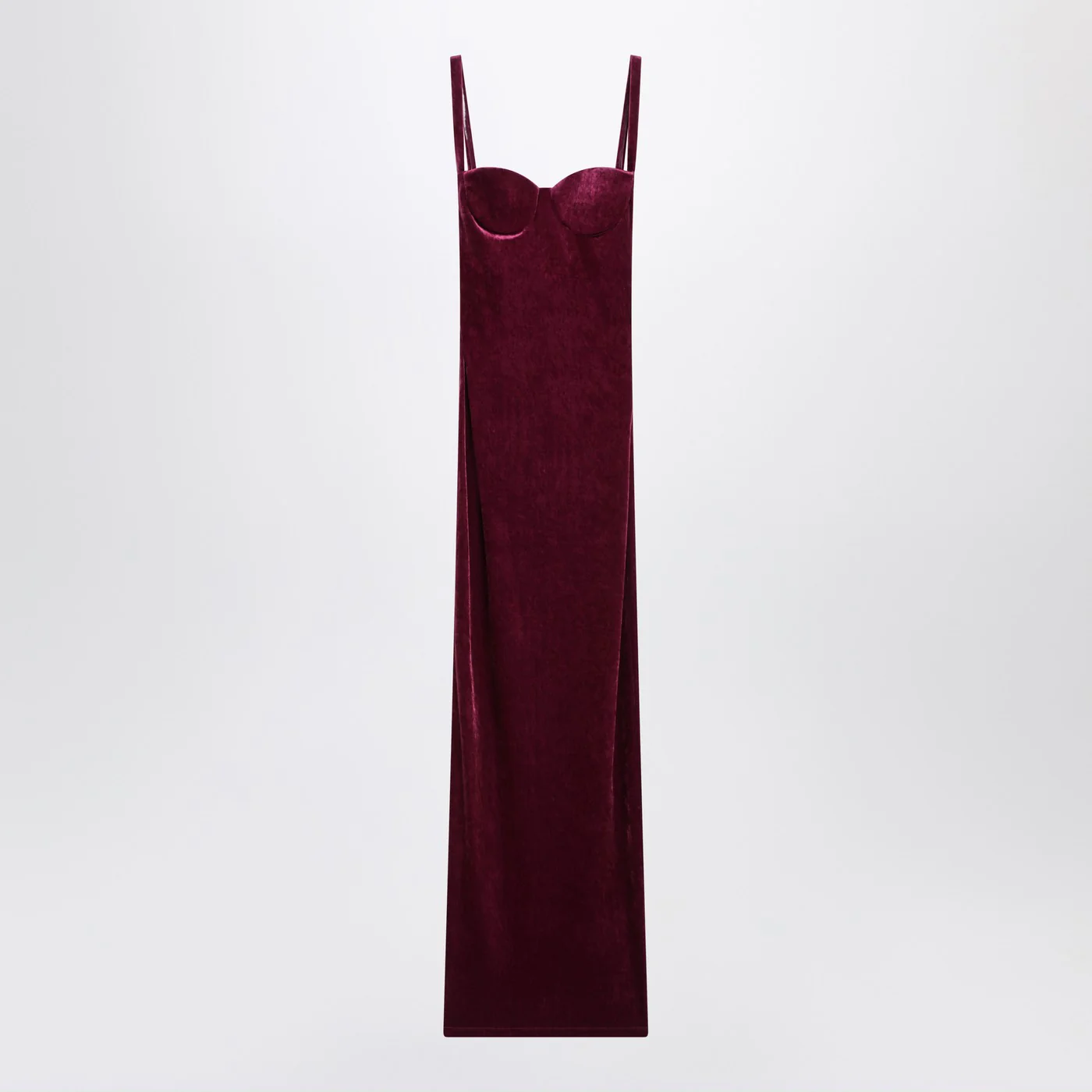 Balenciaga Long plum-colored velvet dress