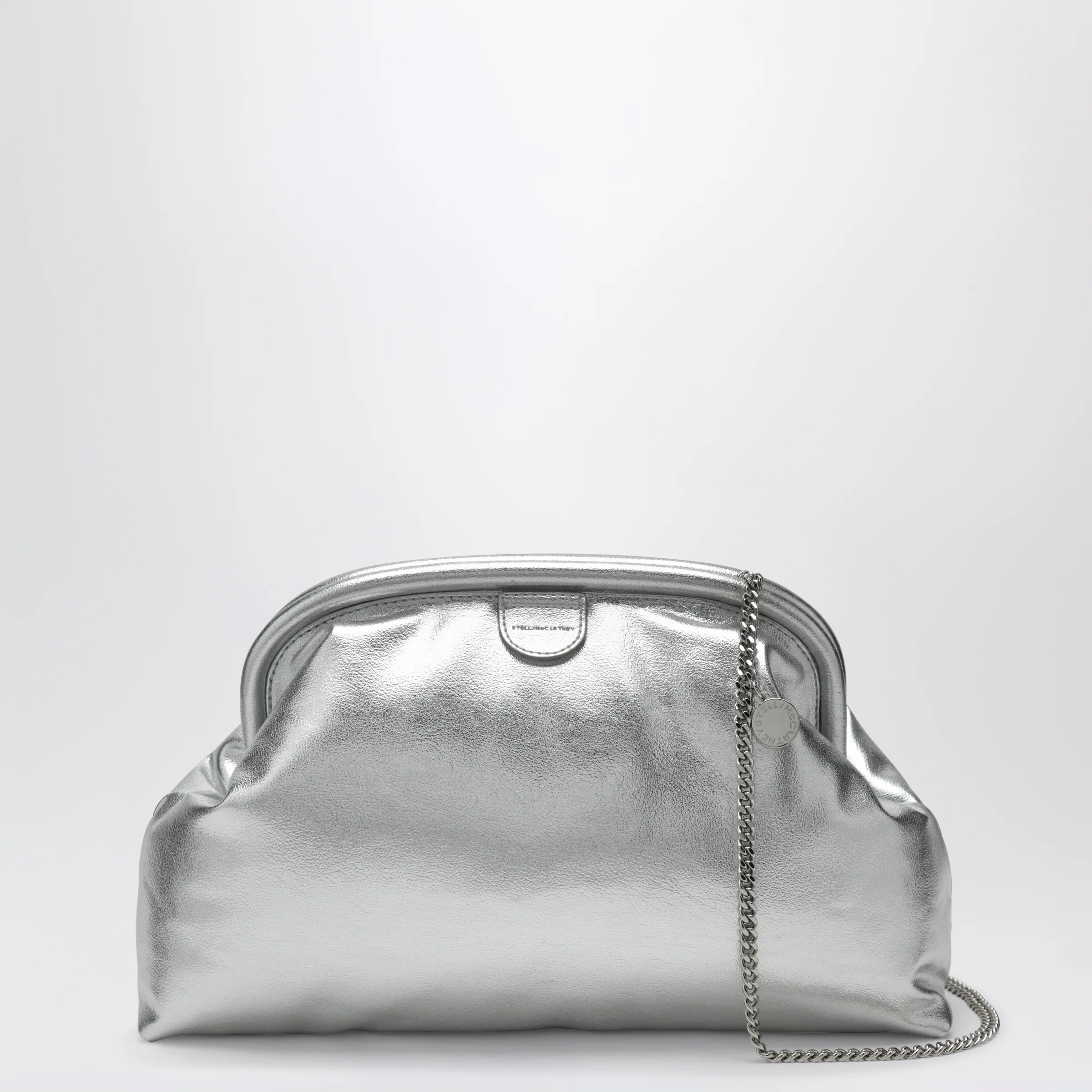 Stella McCartney Silver metallic padded Falabella clutch