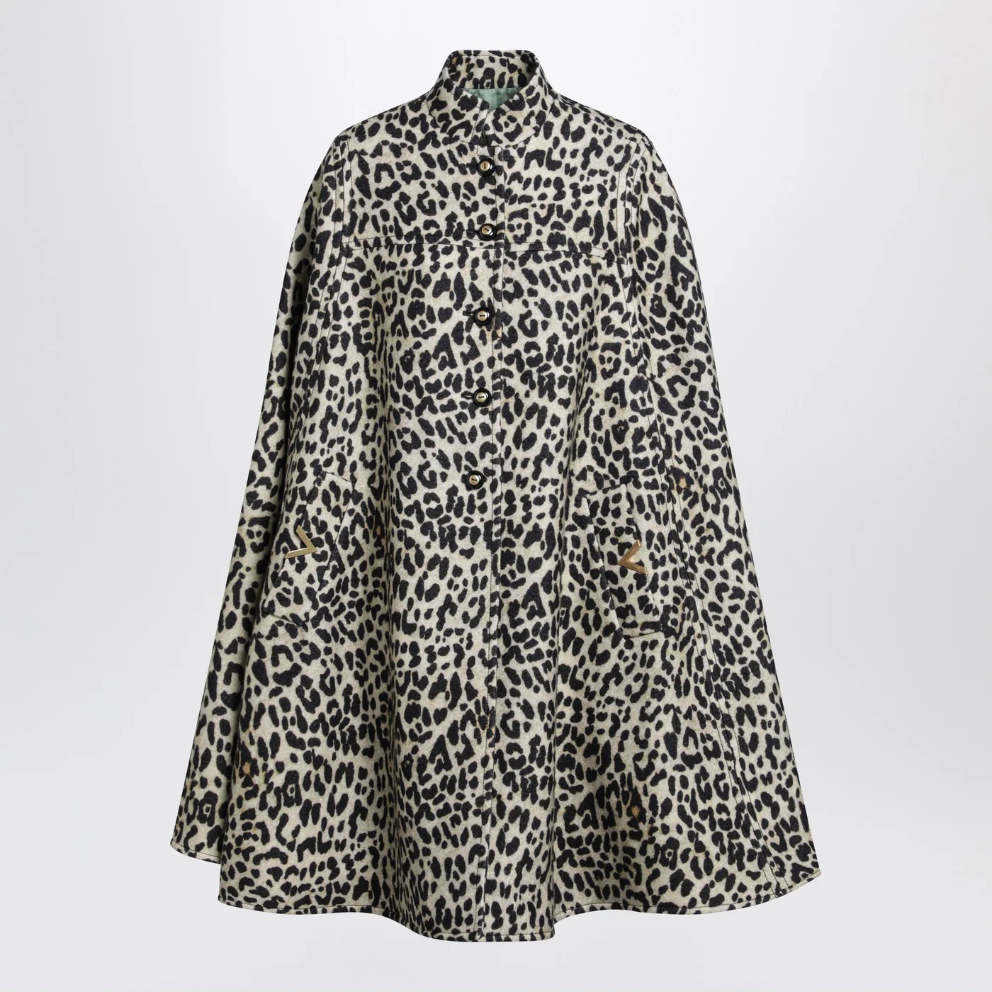 Valentino Animal-print wool cape