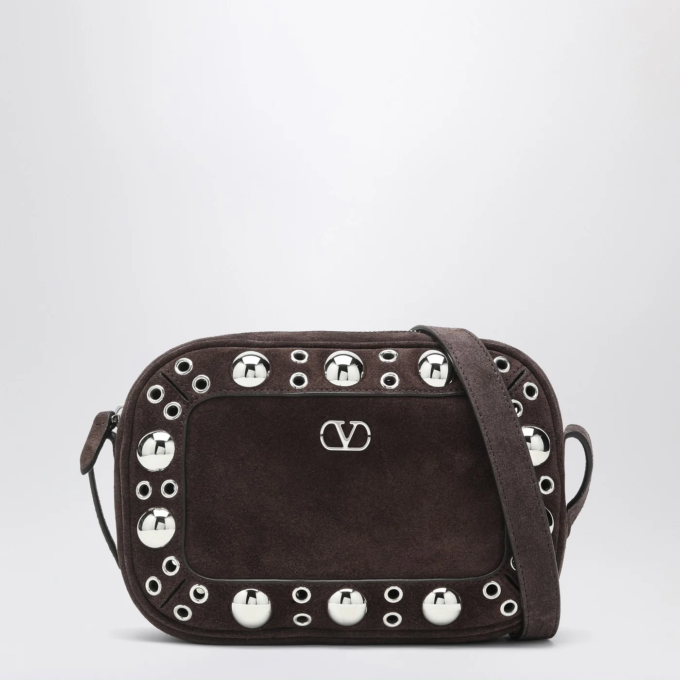 Valentino Garavani Nellcôte bag brown in suede with studs and rivets