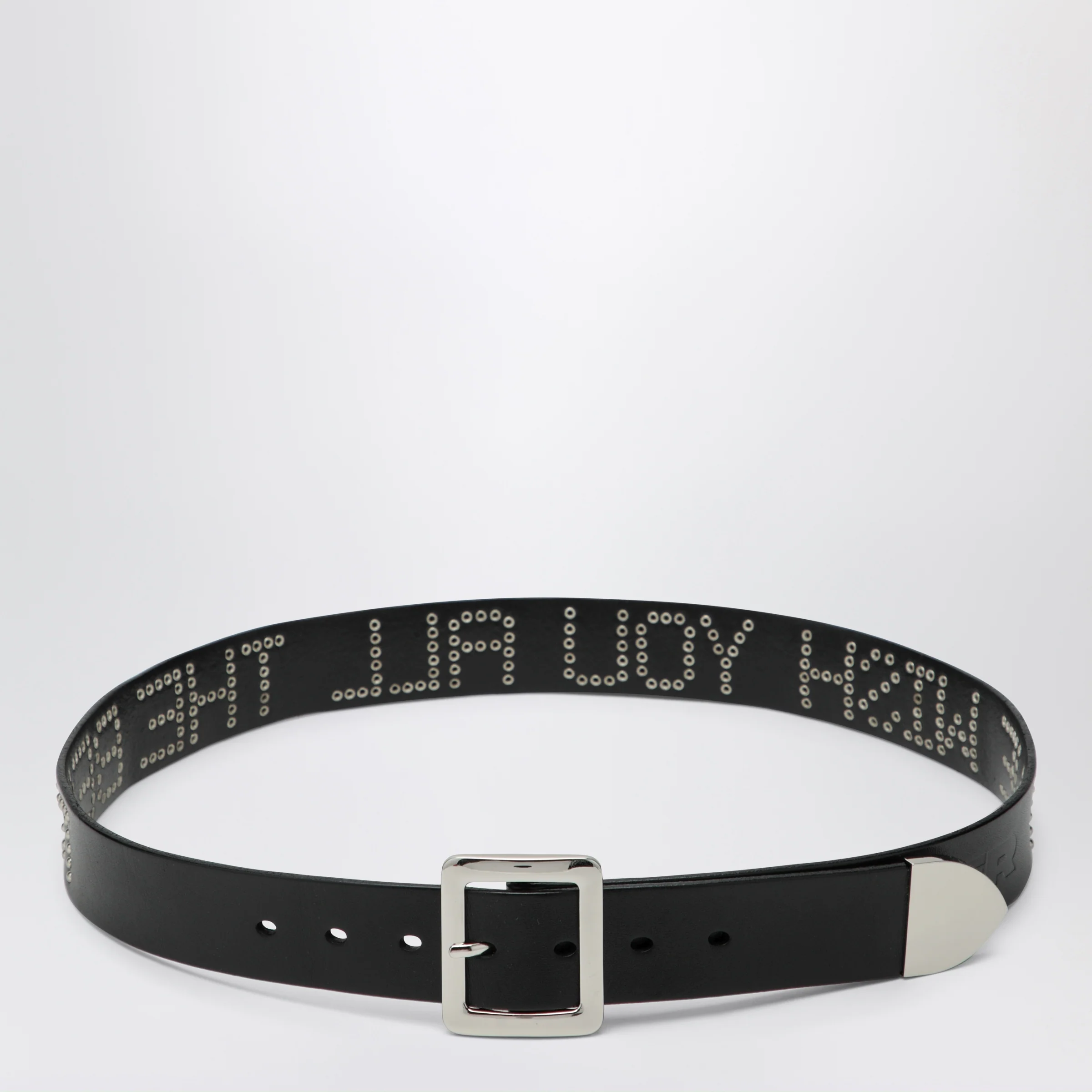 DAGGER Black leather We Wish You All The Best belt