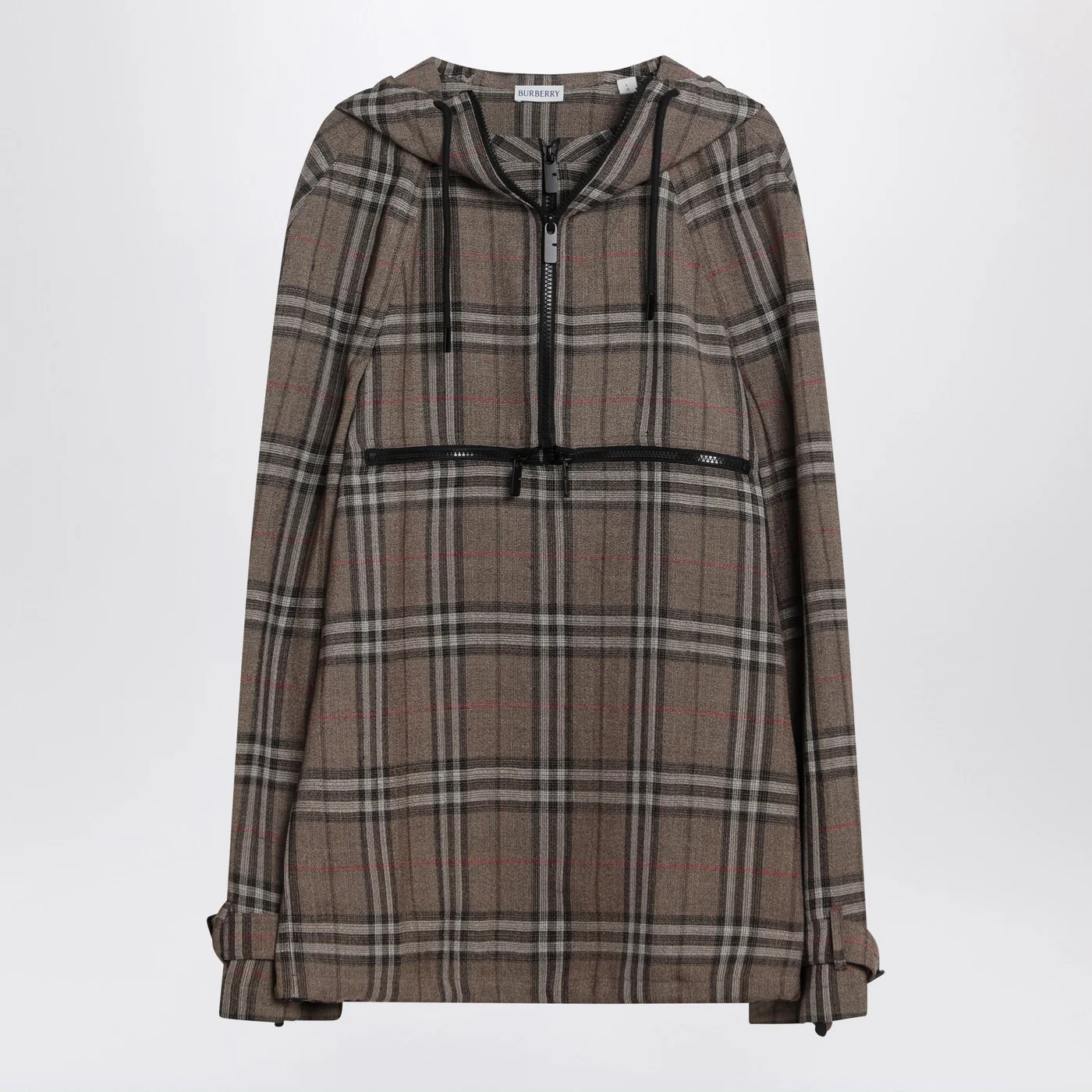 Burberry Half-zip jacket with Check pattern in silk blend