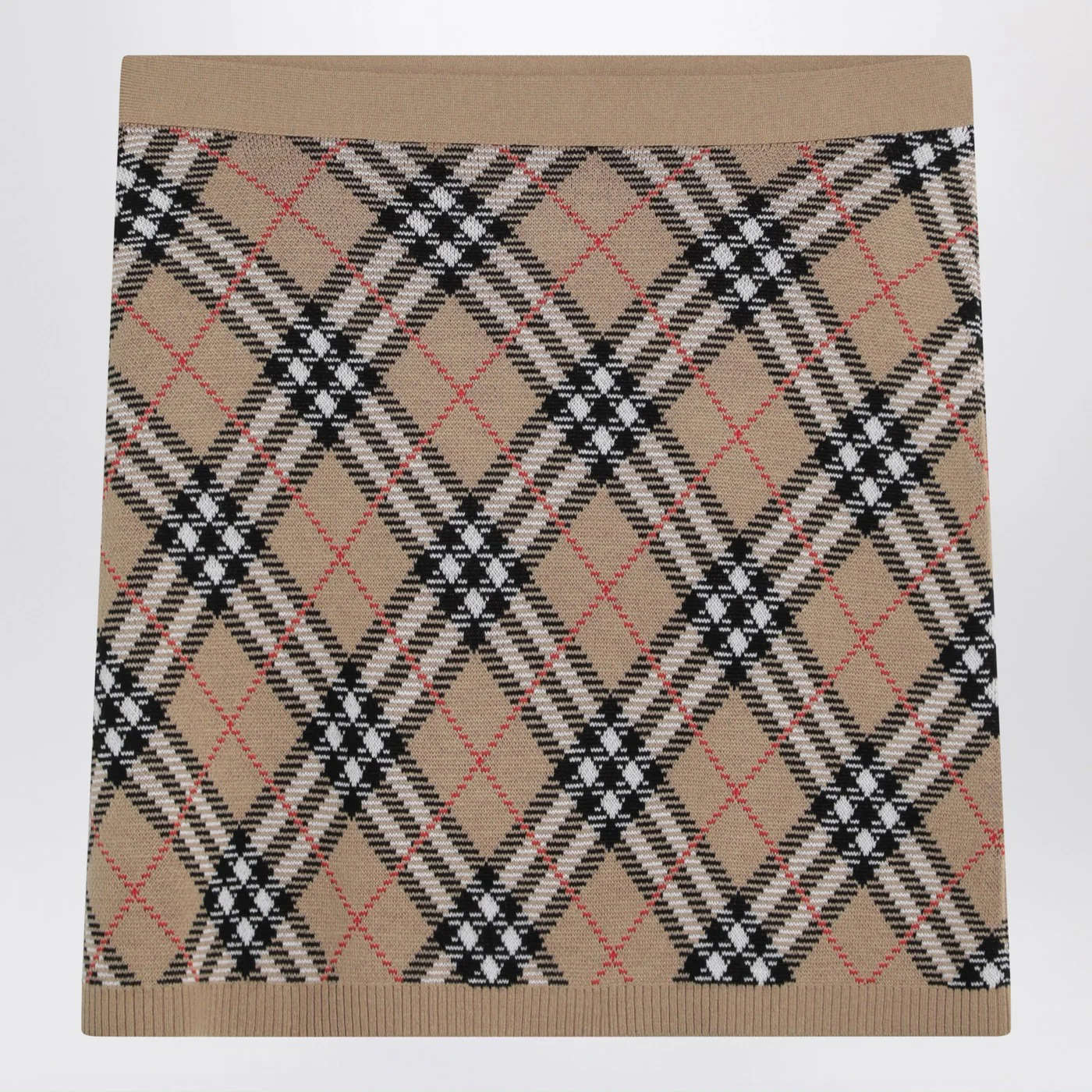 Burberry Wool and mohair blend check mini skirt