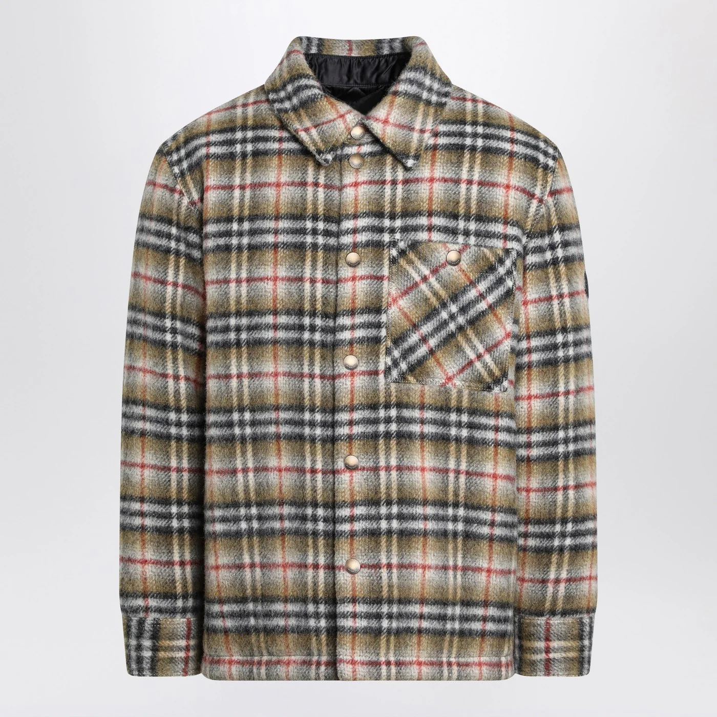 Burberry Beige checked wool shirt jacket