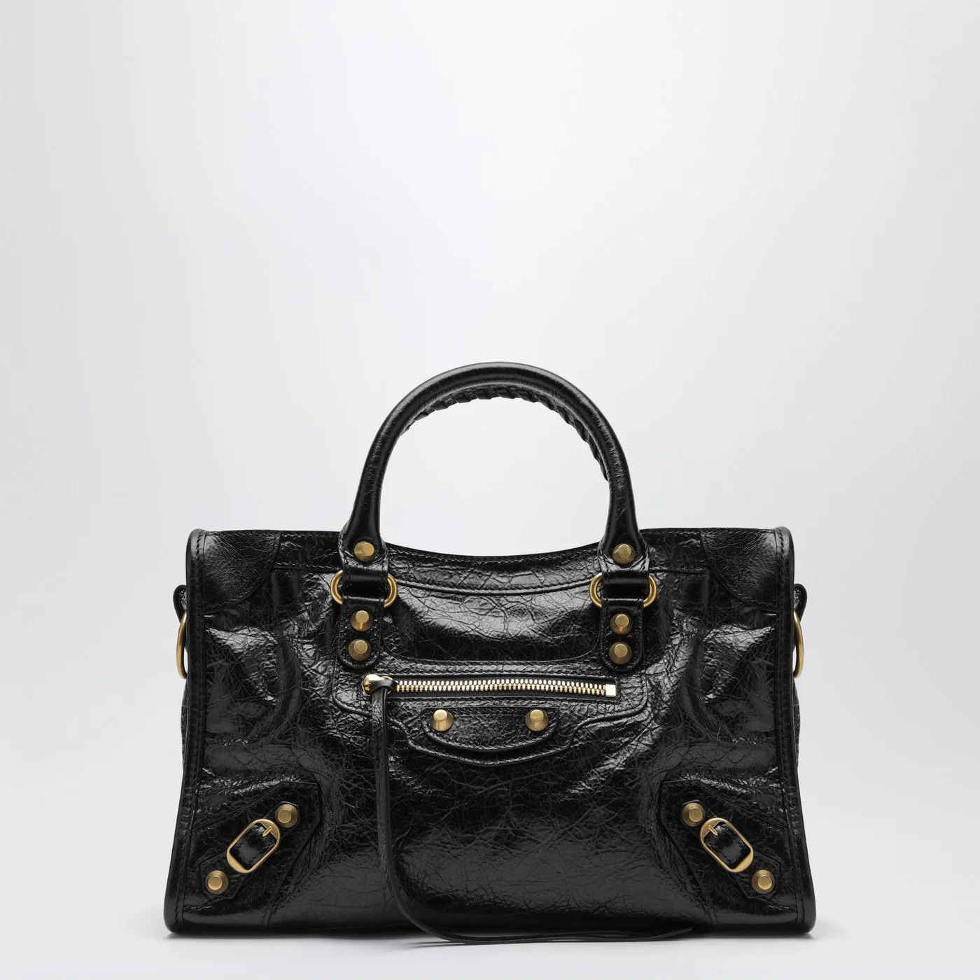 Balenciaga Le City small bag in black/antique gold
