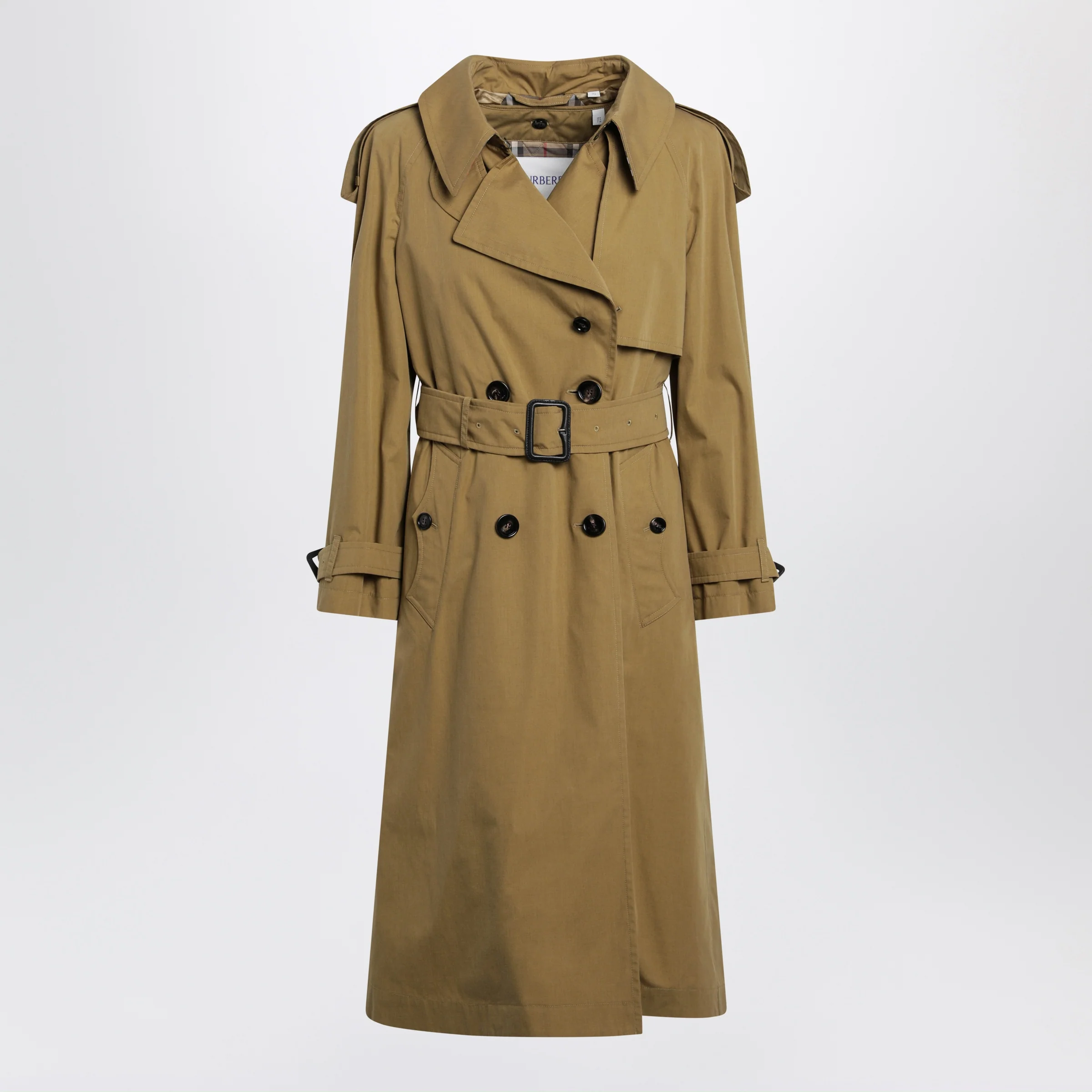 Burberry Double-breasted trench coat in cotton blend brown