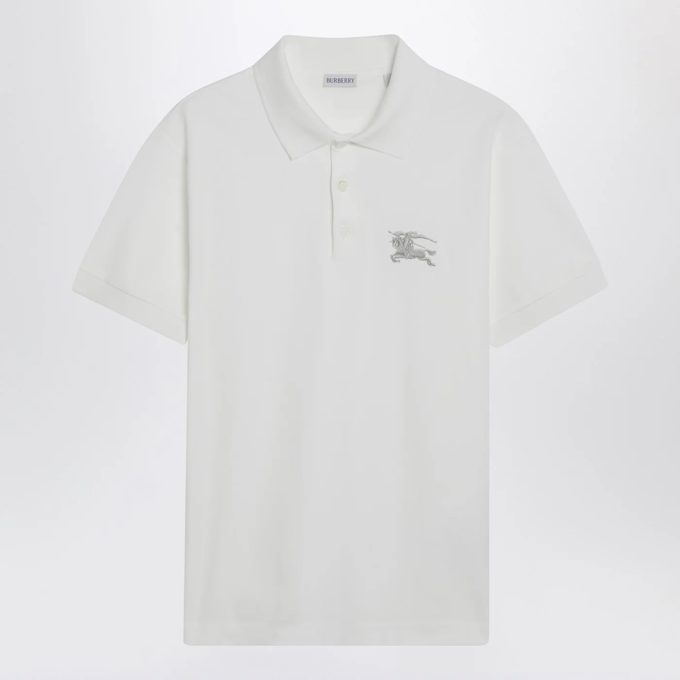 Burberry White cotton polo shirt