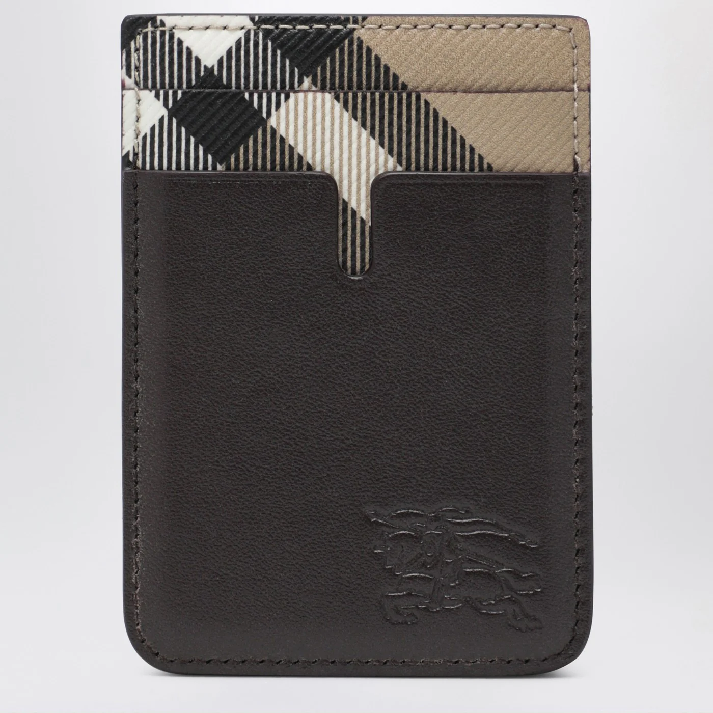Burberry Pop Magnetic Card Holder with Check Pattern