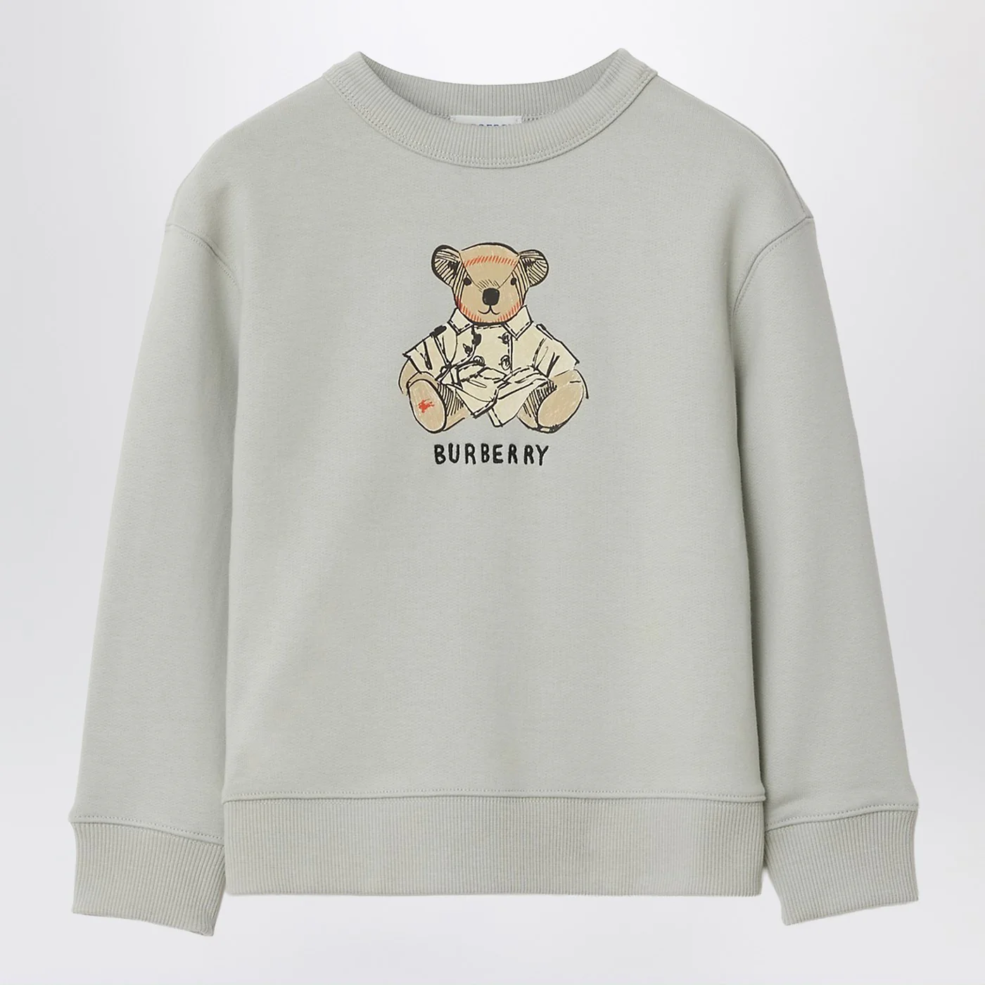 Burberry Limestone gray sweatshirt with bear wearing trench coat