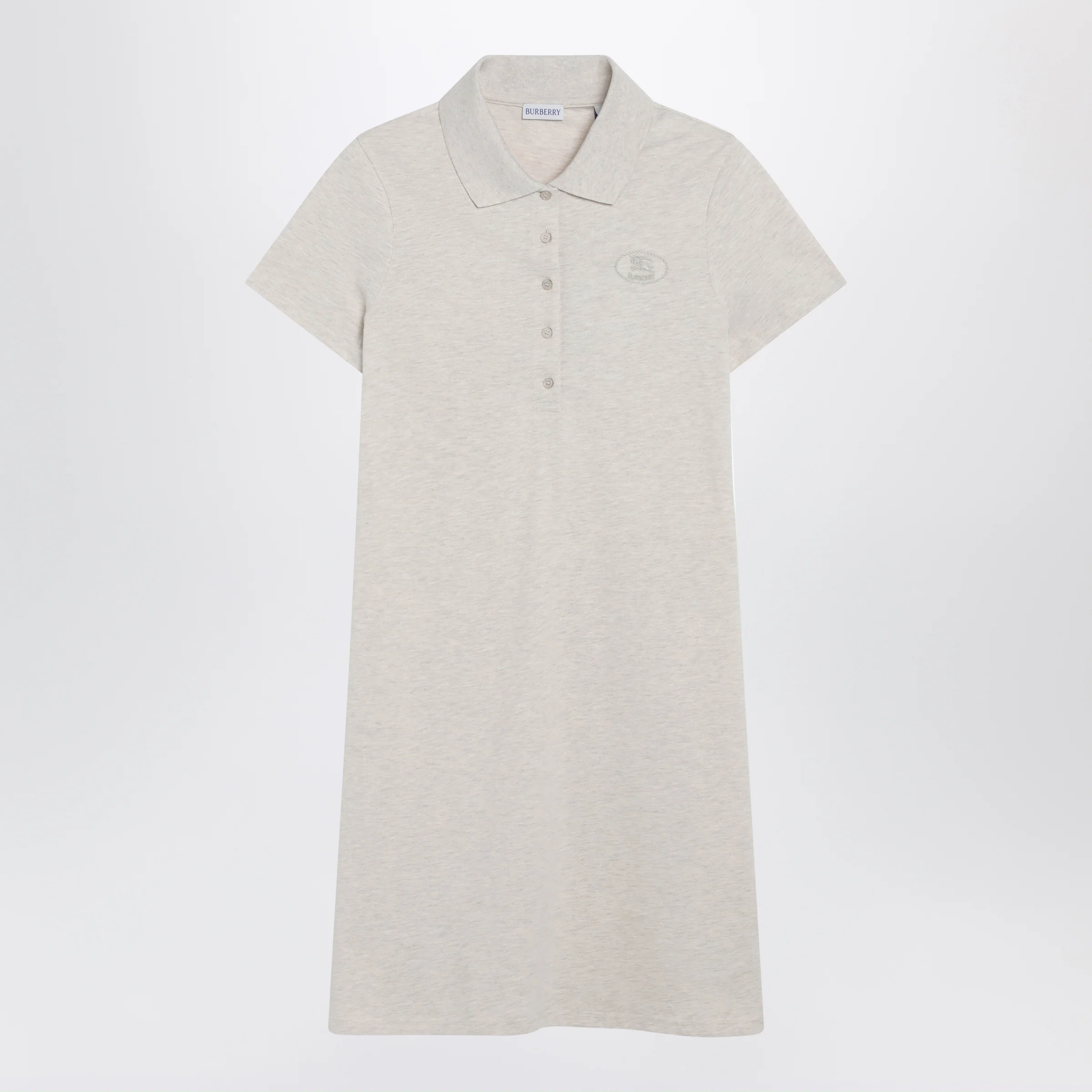 Beige mélange cotton polo dress by Burberry