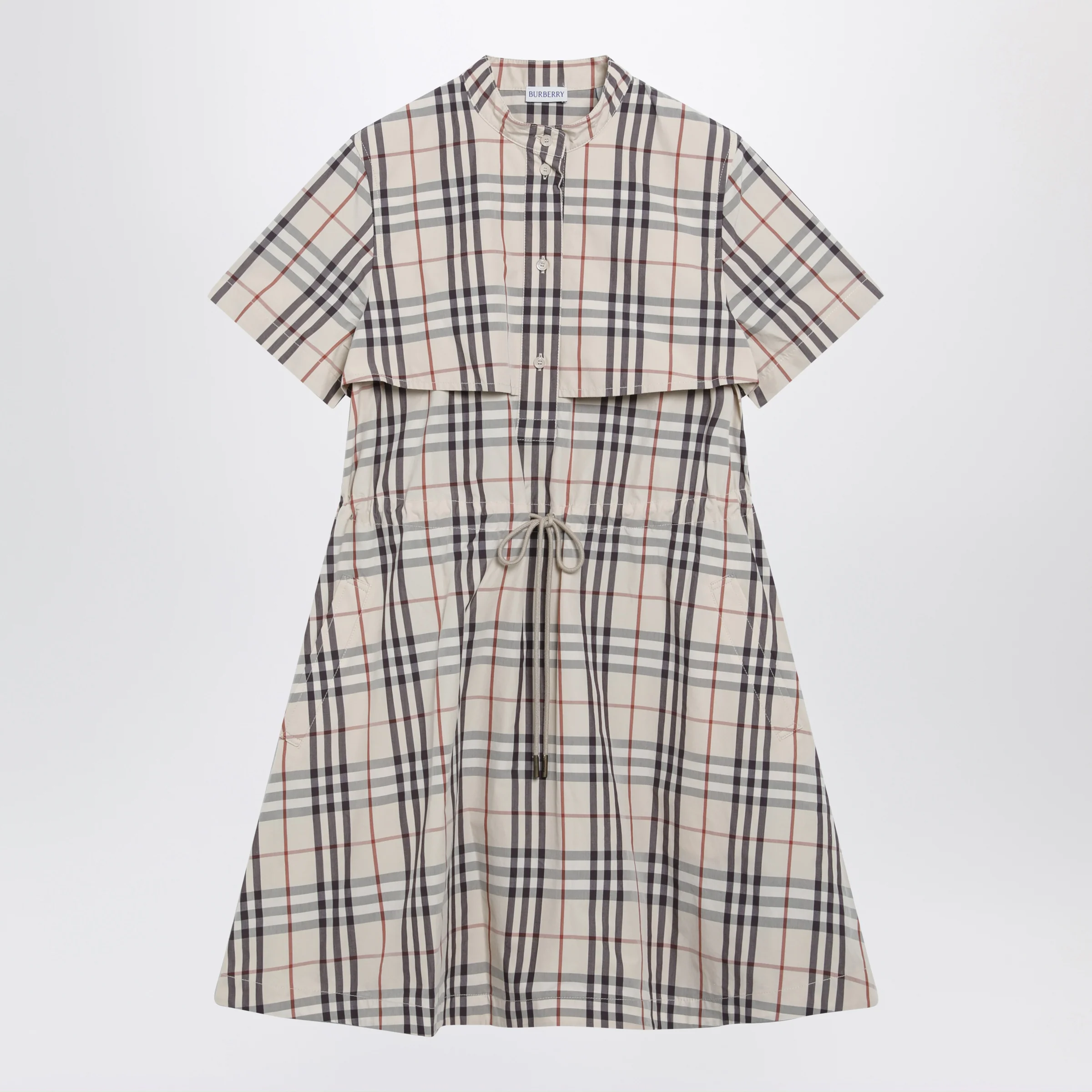 Burberry Beige check short-sleeve cotton dress