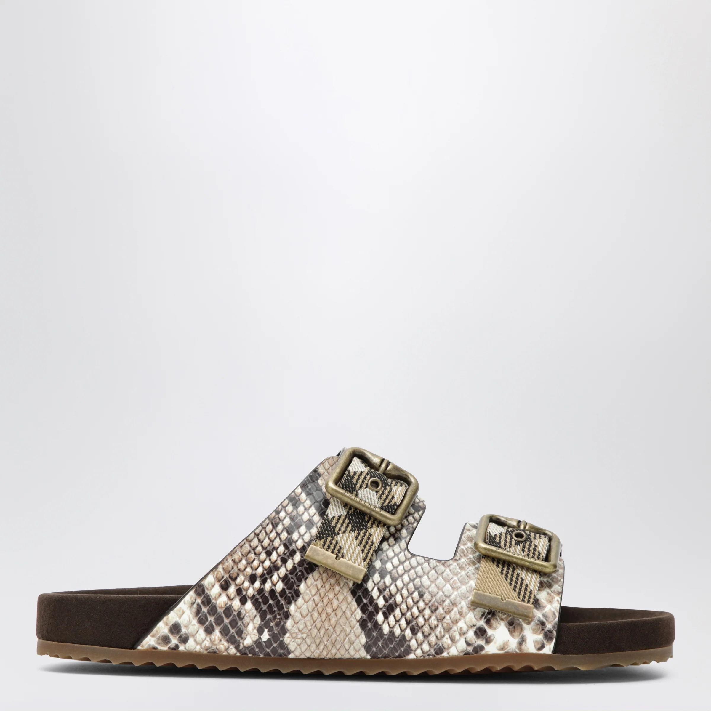 Burberry Urchin sandals in leather with python print