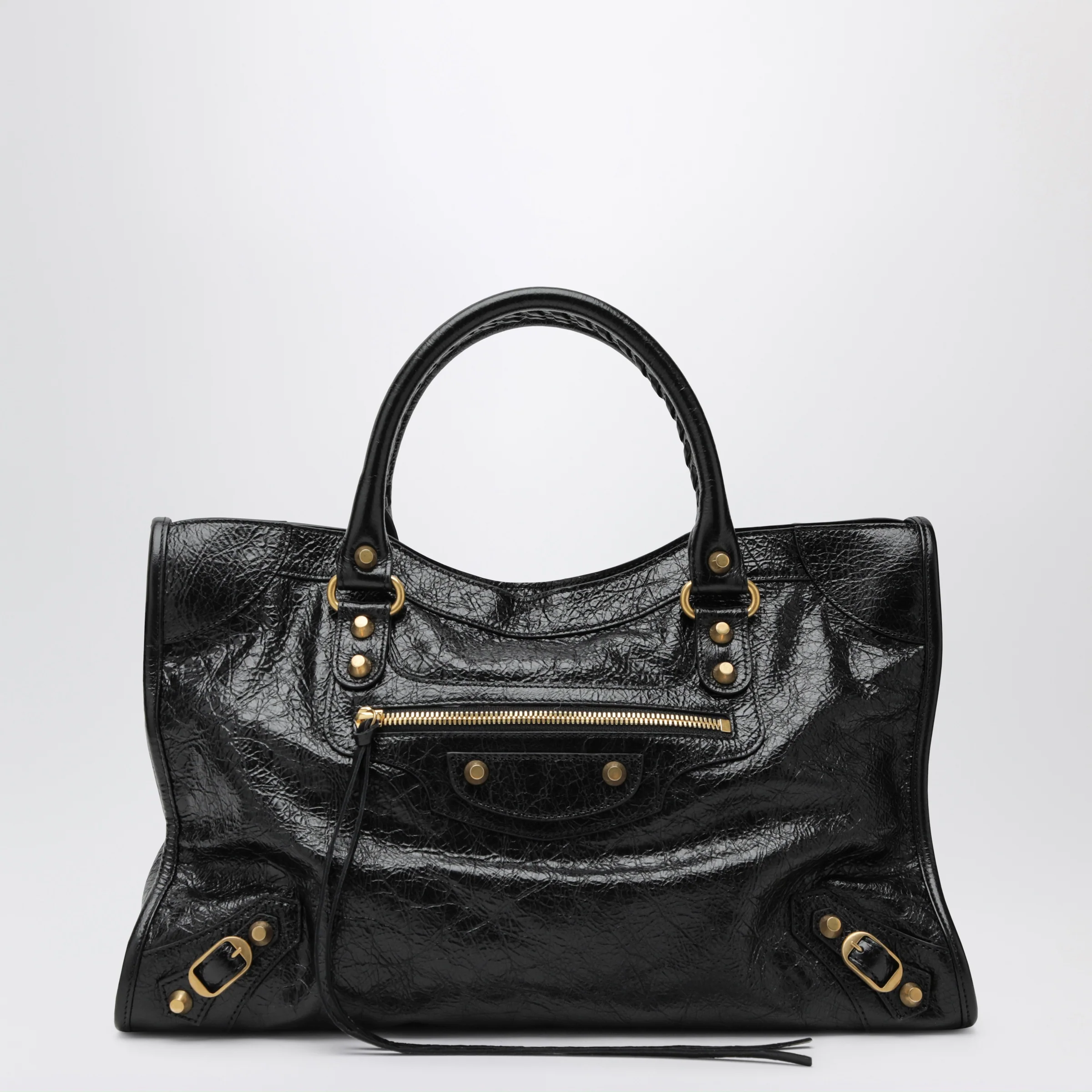 Balenciaga Medium Le City bag in black/antique gold