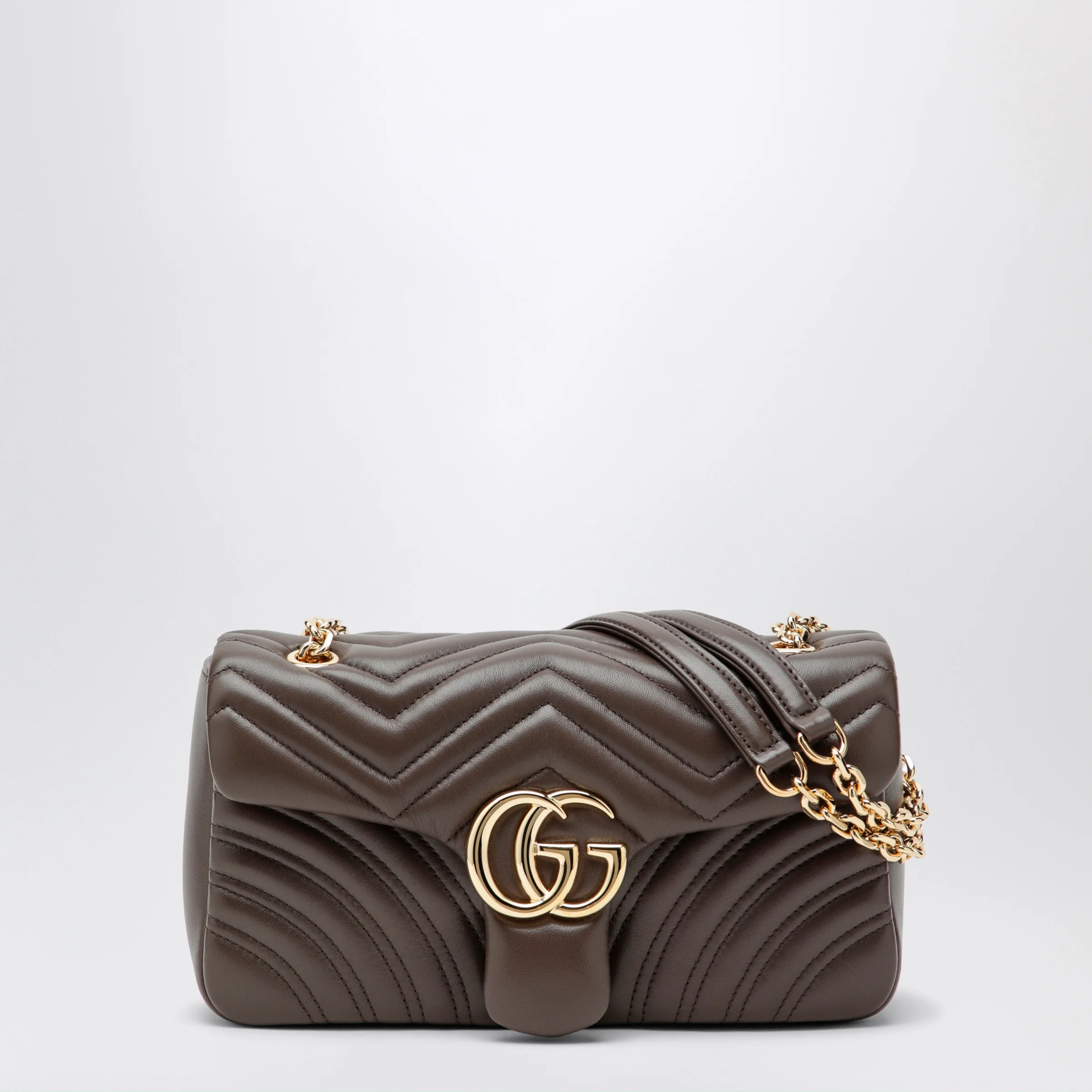 GUCCI Medium GG Marmont shoulder bag in taupe leather
