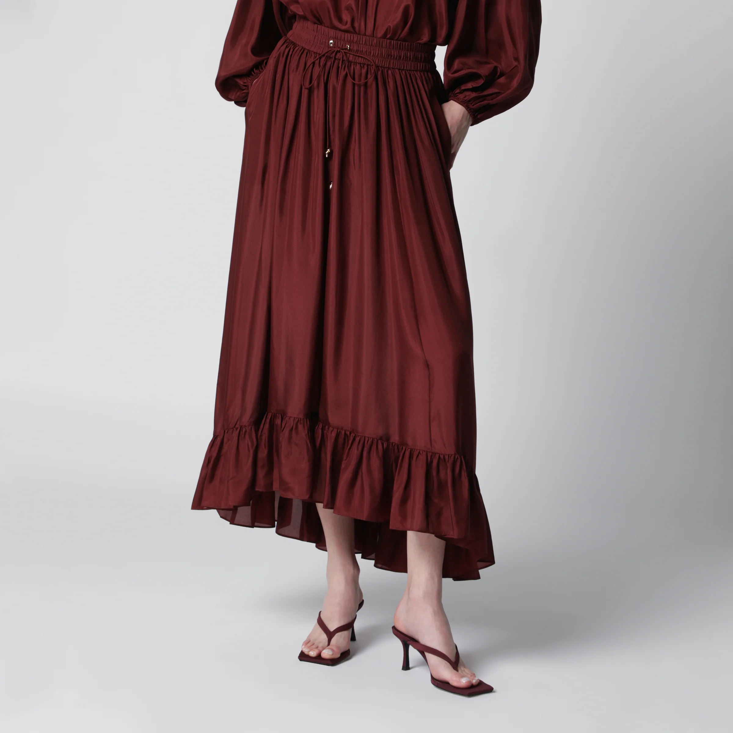 ZIMMERMANN Aster maxi skirt in Merlot