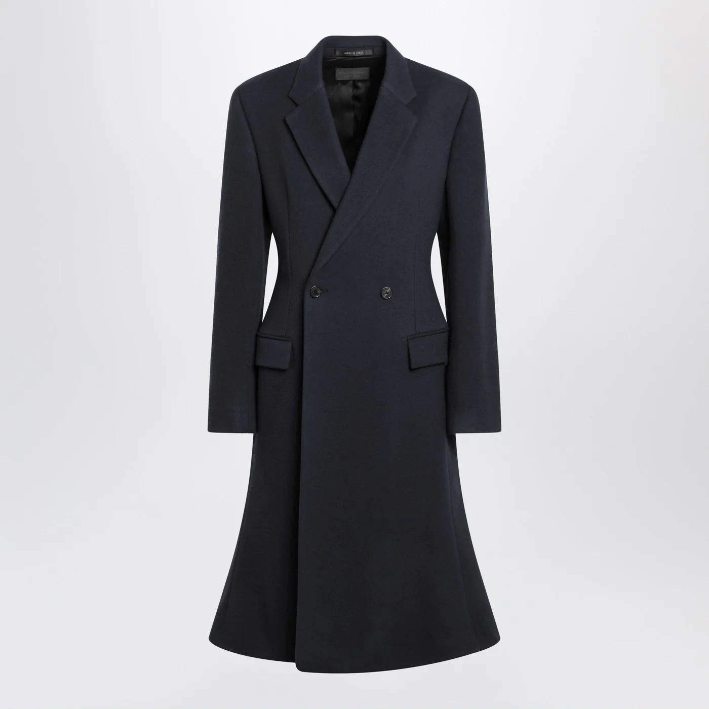 Balenciaga Navy blue Midi Godet wool coat