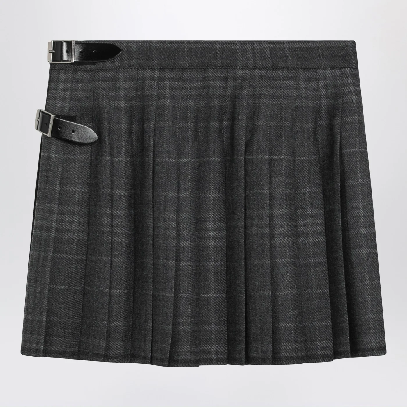 Balenciaga Grey shadow-effect tartan mini skirt