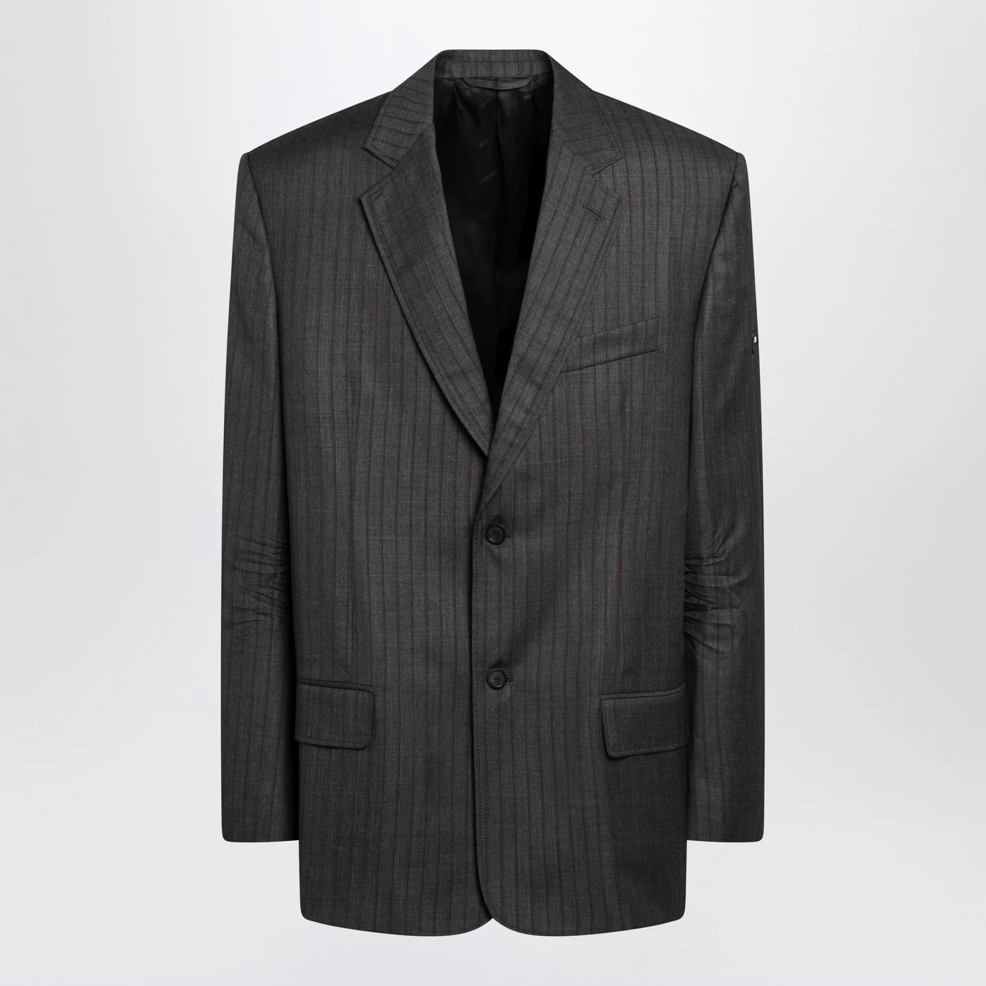 Balenciaga Grey pinstripe wool single-breasted jacket