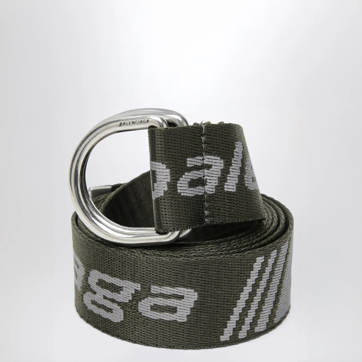 Balenciaga D-ring belt with loop sports icon motif