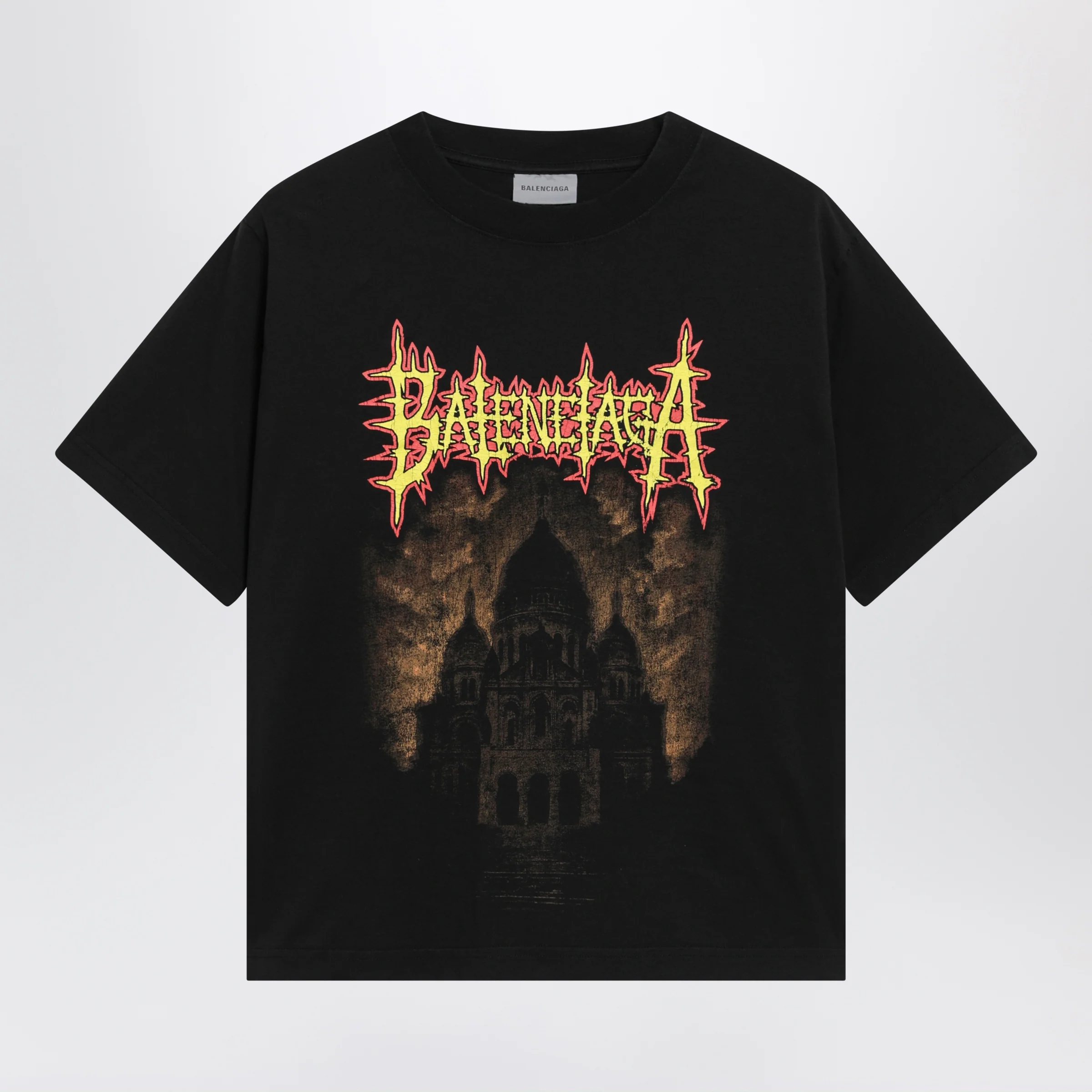 Balenciaga Sacré Cœur print medium-fit cotton T-shirt in black