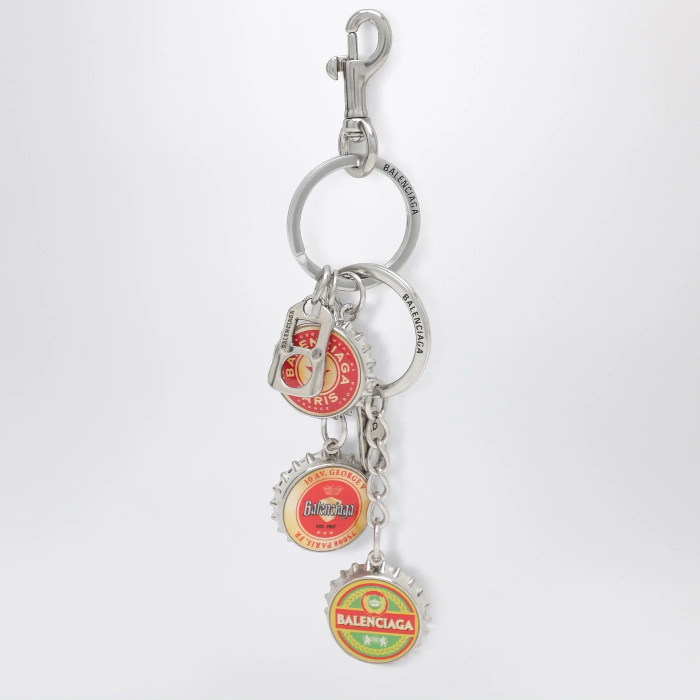 Balenciaga Logo bottle cap keyring charm