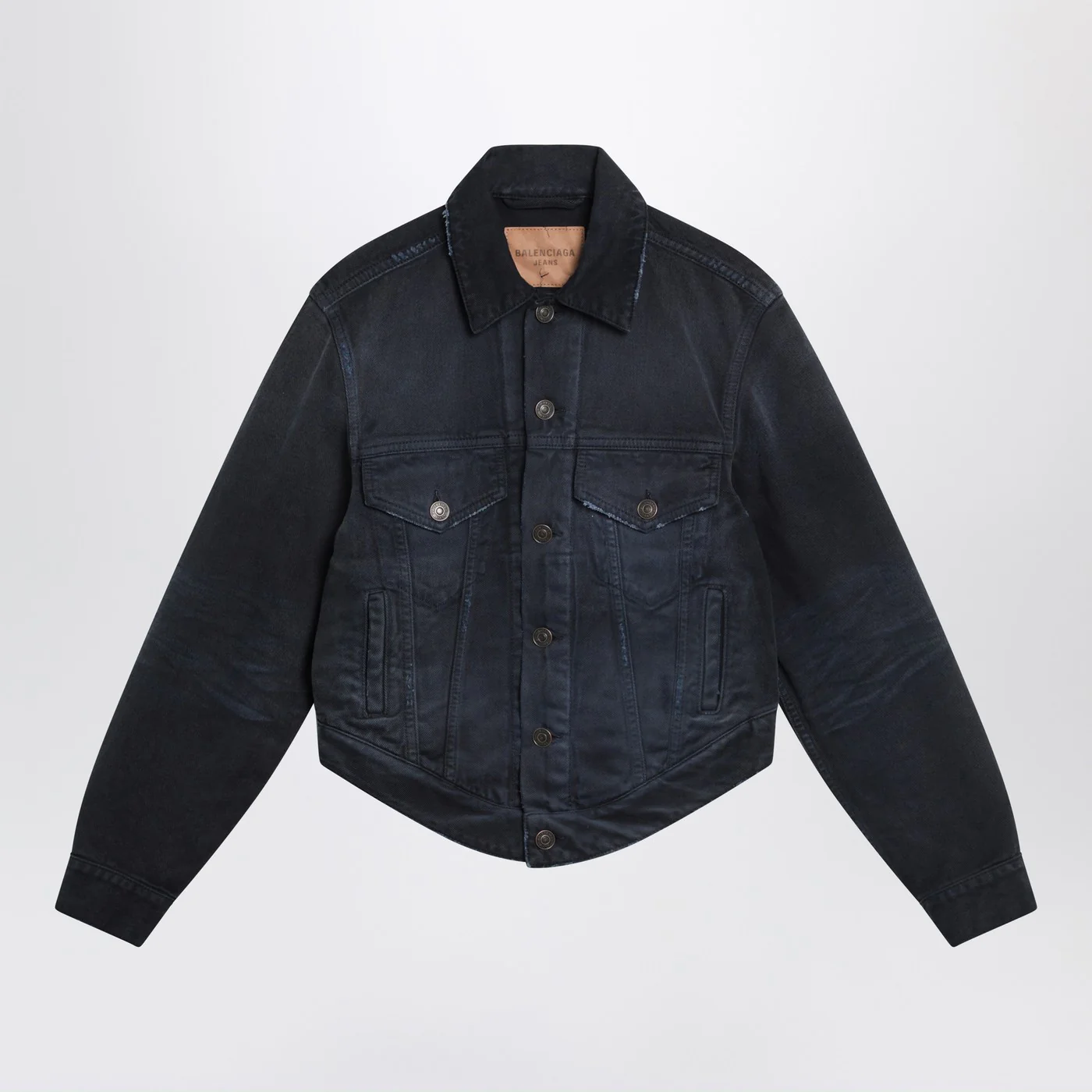 Balenciaga Navy blue jacket with curved waist